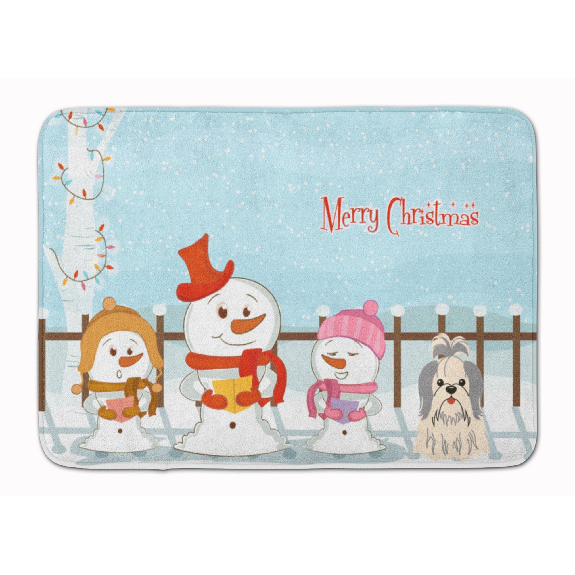 'Caroline'S Treasures Merry Christmas Shih Tzu Silver White Floor Mat, 19'''' X 27'''', Multicolor''