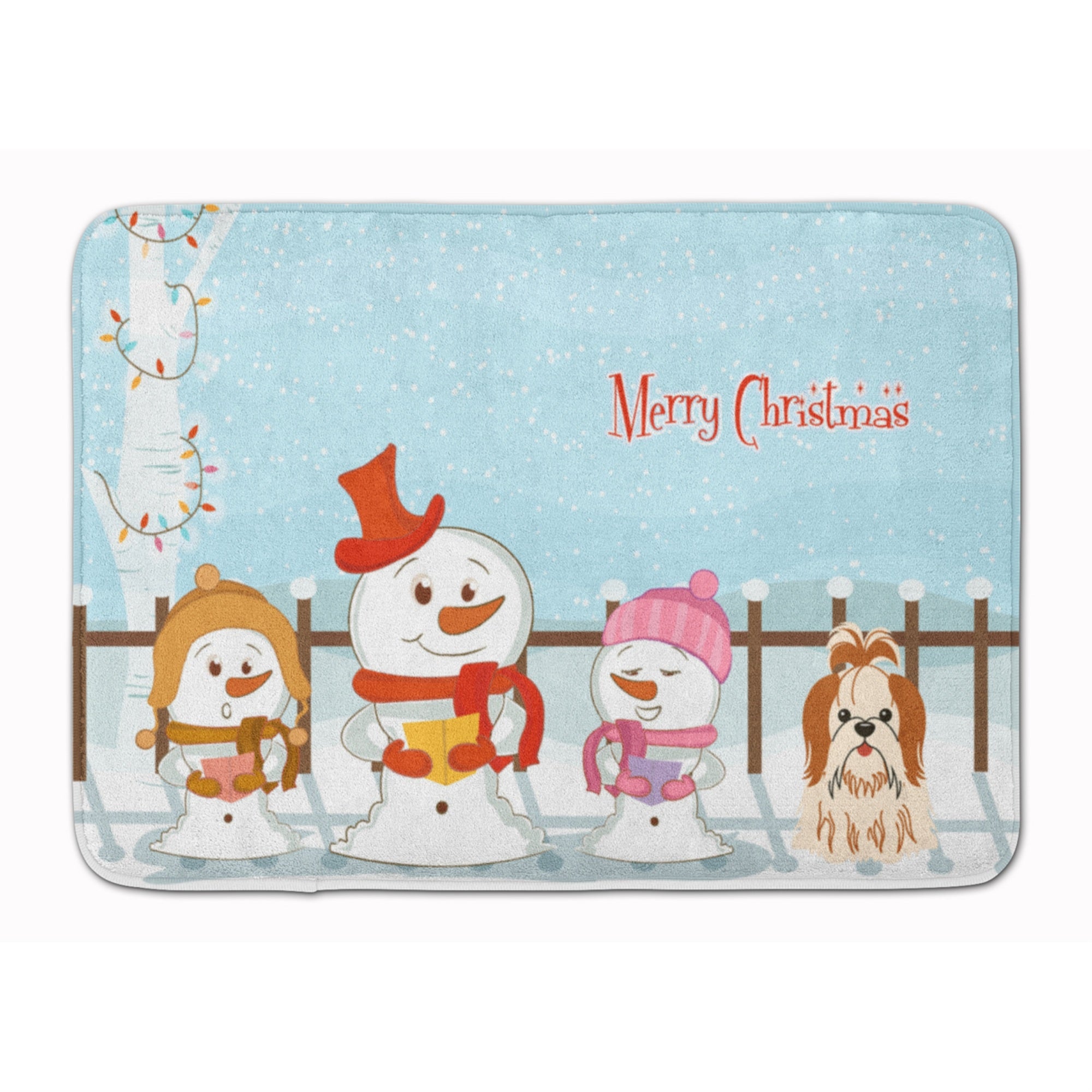 'Caroline'S Treasures Christmas Carolers Shih Tzu Red White Floor Mat, 19'''' X 27'''', Multicolor''