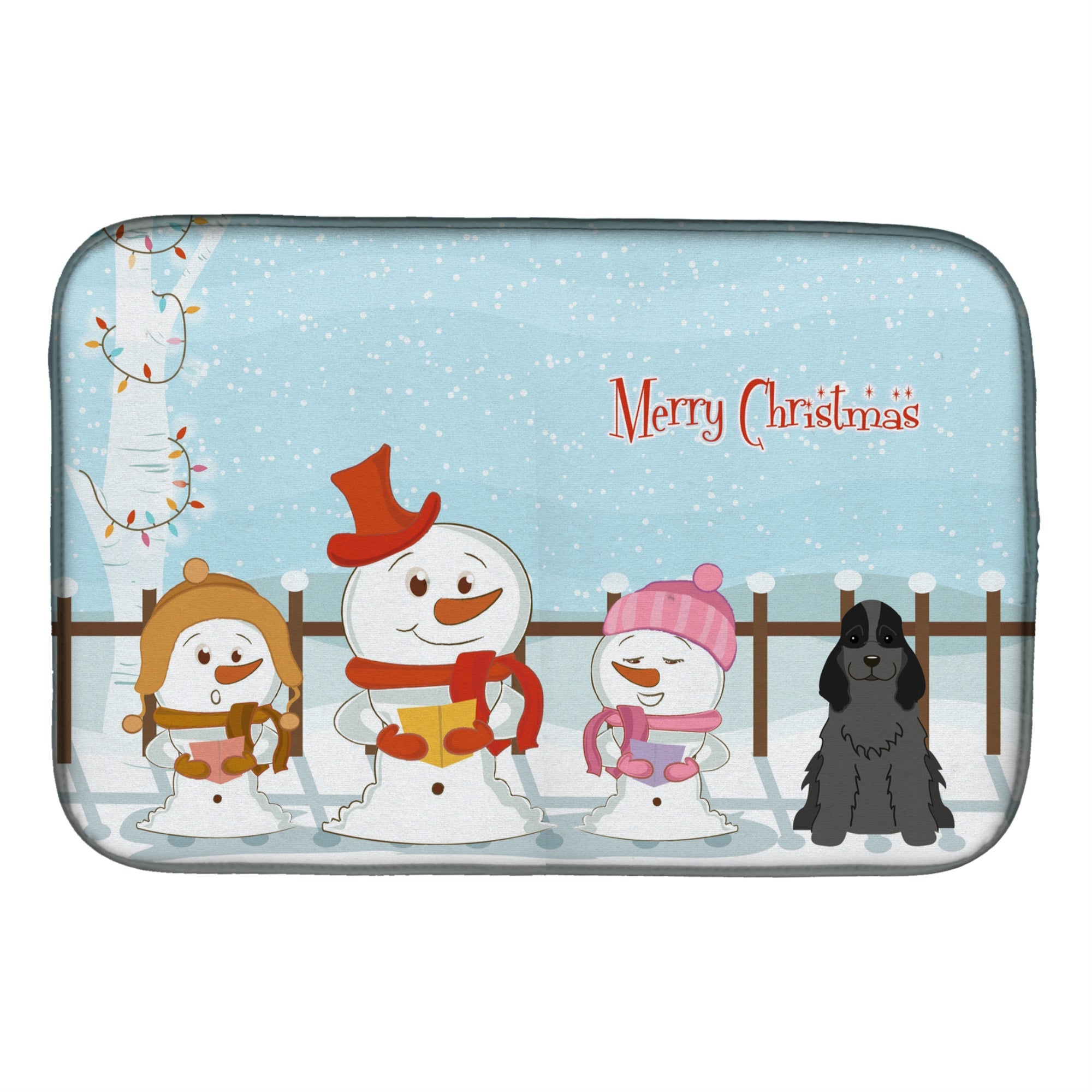 'Caroline'S Treasures Merry Christmas Carolers Cocker Spaniel Black Dish Drying Mat, 14'''' X 21''''''