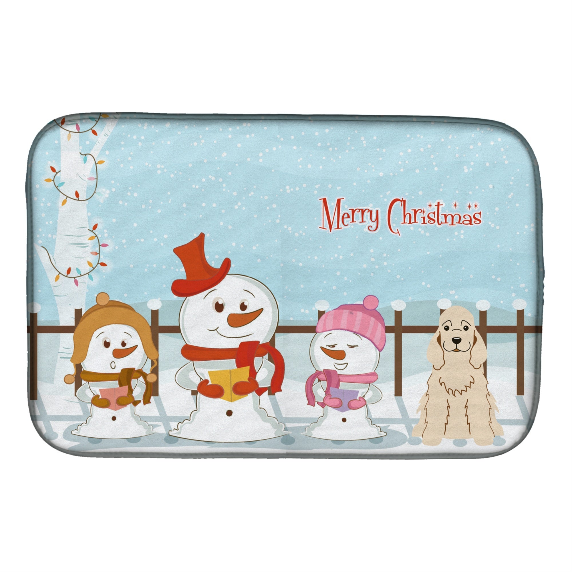 'Caroline'S Treasures Merry Christmas Carolers Cocker Spaniel Buff Dish Drying Mat, 14'''' X 21''''''