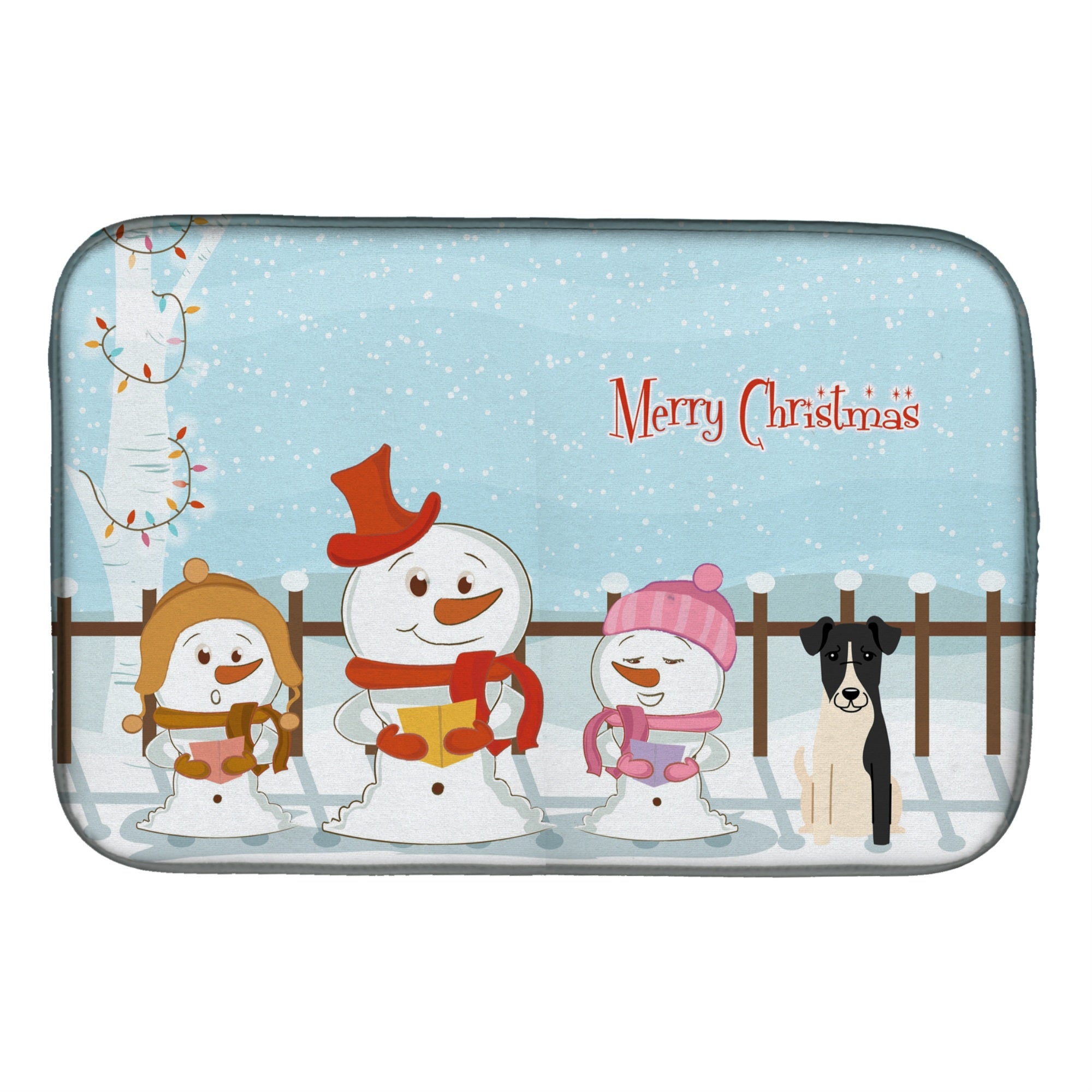 'Caroline'S Treasures Merry Christmas Carolers Smooth Fox Terrier Dish Drying Mat, 14'''' X 21''''''