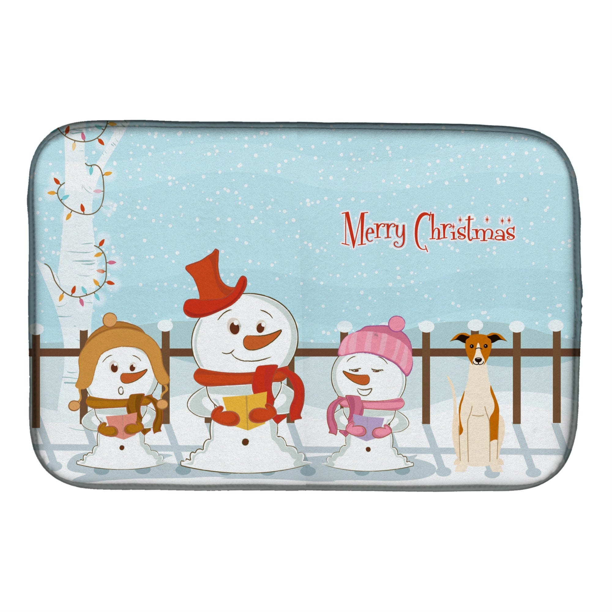 'Caroline'S Treasures Merry Christmas Carolers Whippet Dish Drying Mat, 14'''' X 21''''''