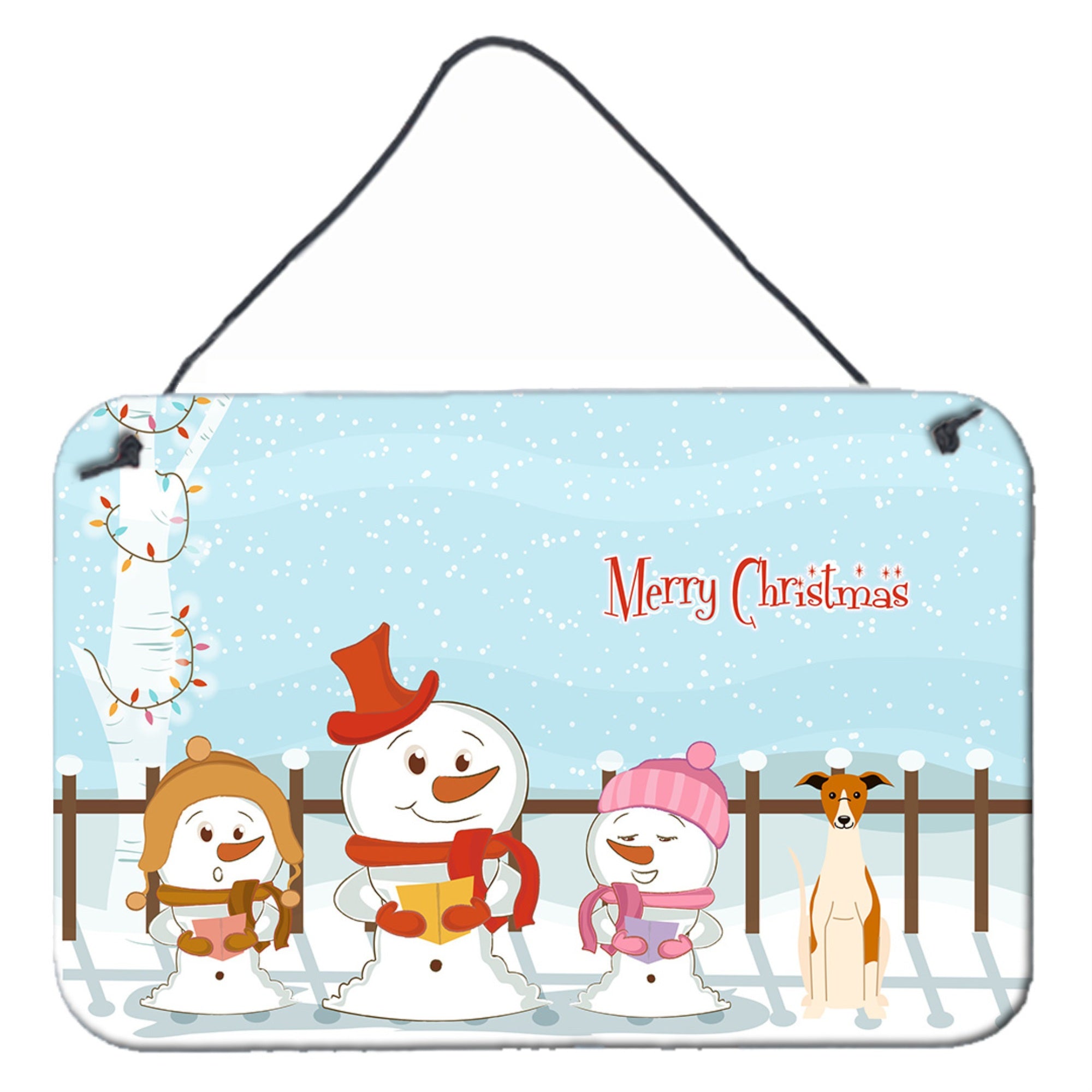 'Caroline'S Treasures Merry Christmas Carolers Whippet Wall Or Door Hanging Prints Bb2430Ds812, 8'''' X 12'''', Multicolor''