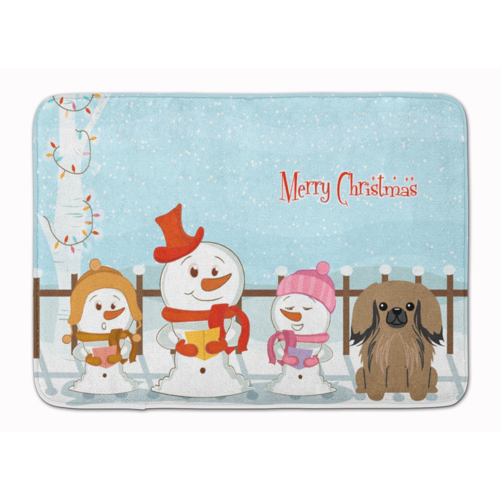 'Caroline'S Treasures Merry Christmas Carolers Pekingnese Tan Floor Mat, 19'''' X 27'''', Multicolor''