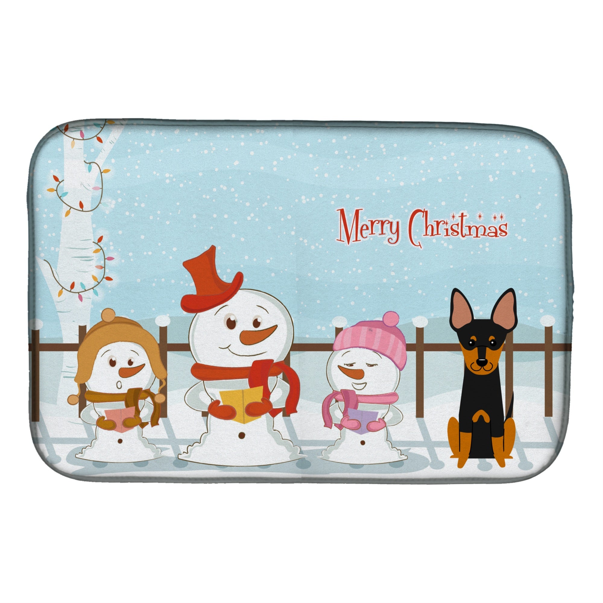 'Caroline'S Treasures Merry Christmas Carolers English Toy Terrier Dish Drying Mat, 14 X 21''