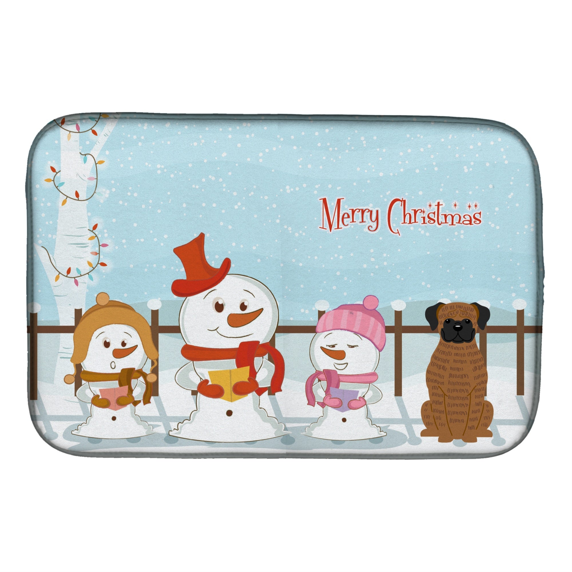 'Caroline'S Treasures Merry Christmas Carolers Brindle Boxer Dish Drying Mat, 14'''' X 21''''''