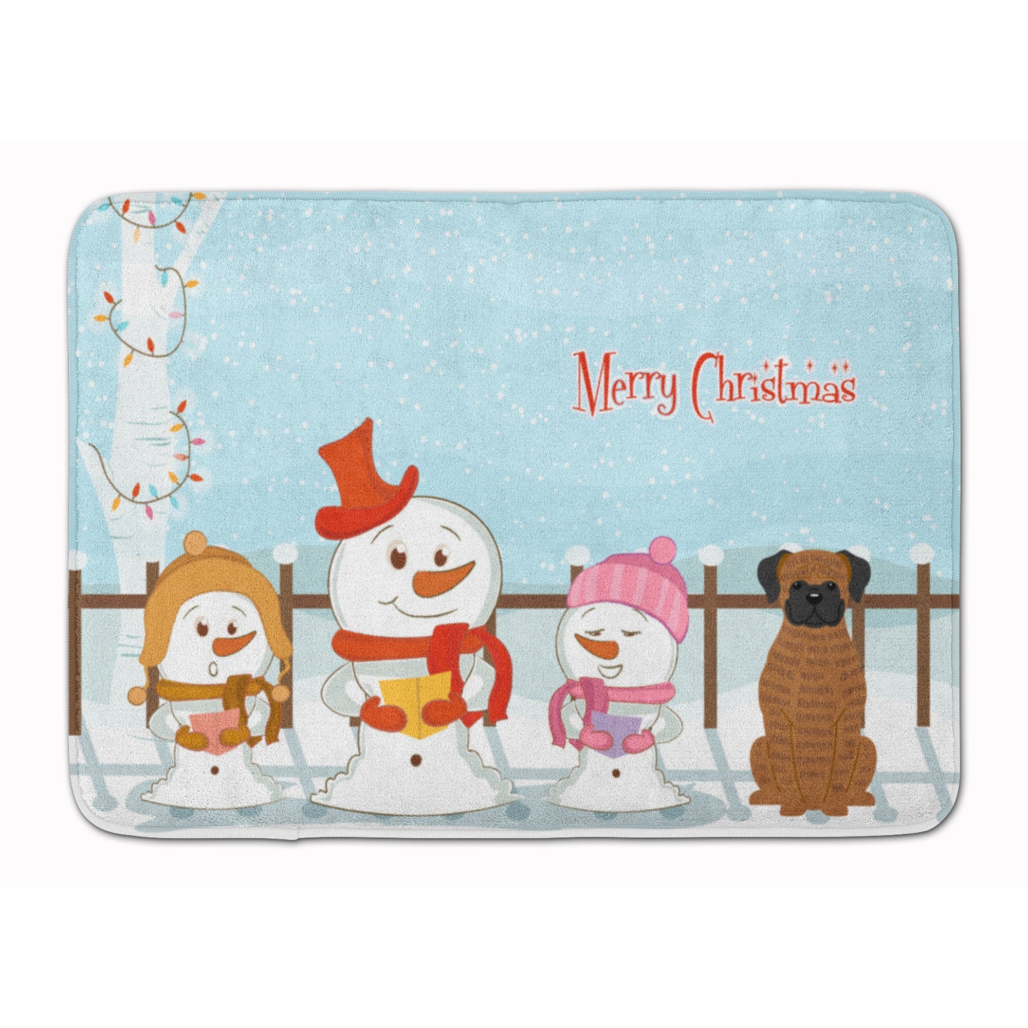 'Caroline'S Treasures Merry Christmas Carolers Brindle Boxer Floor Mat, 19'''' X 27'''', Multicolor''