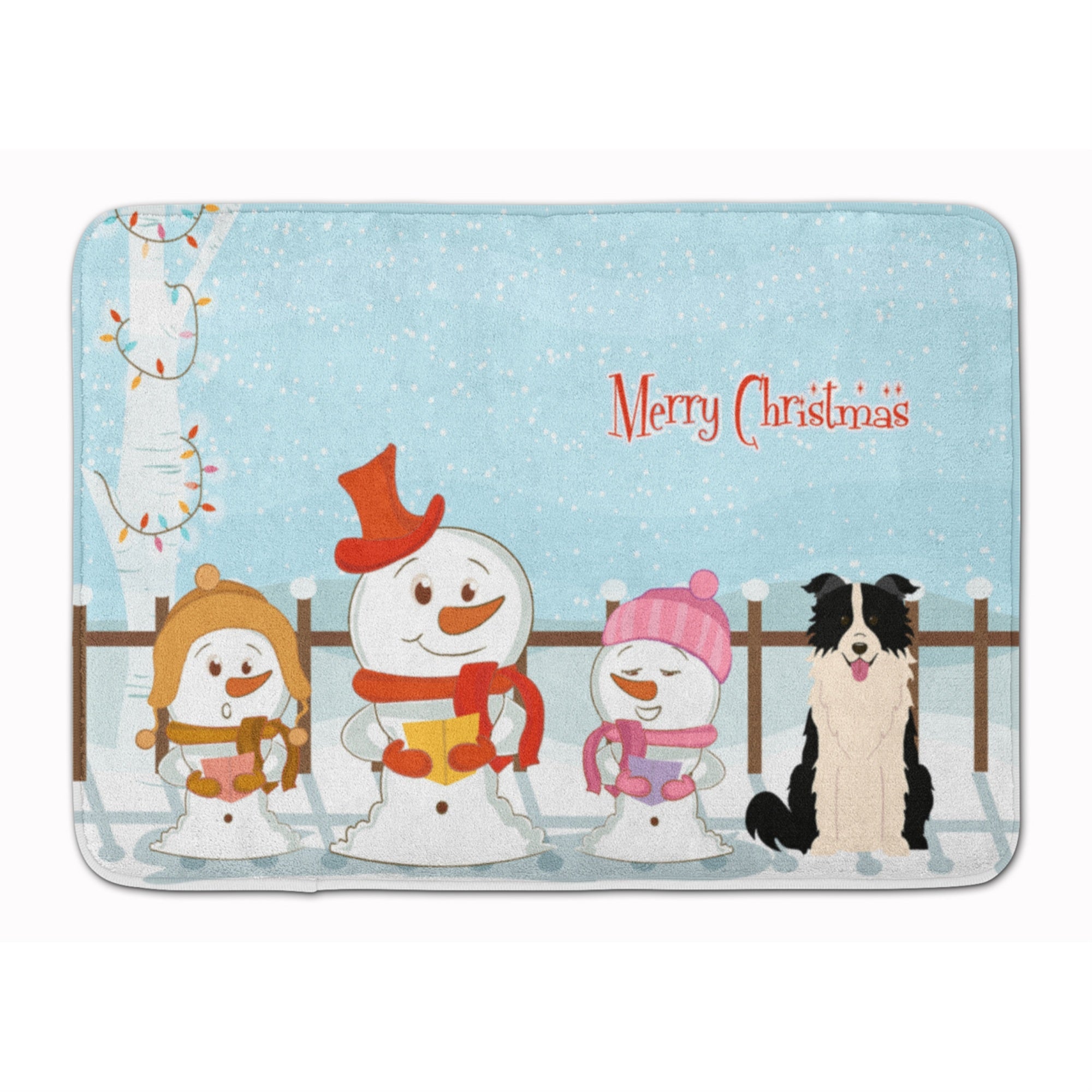 'Caroline'S Treasures Christmas Border Collie Black White Floor Mat, 19'''' X 27'''', Multicolor''