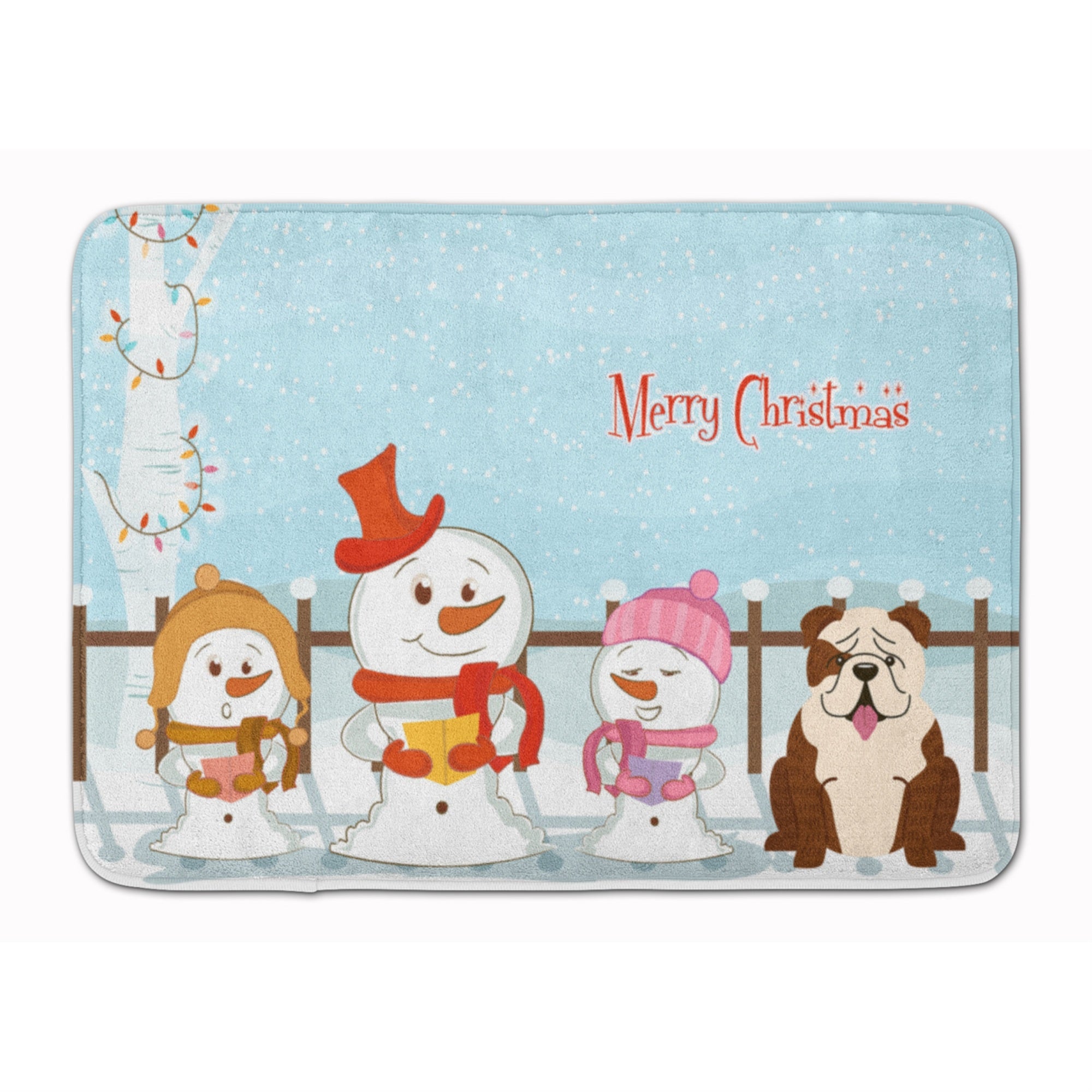 'Caroline'S Treasures Christmas English Bulldog Brindle White Floor Mat, 19'''' X 27'''', Multicolor''