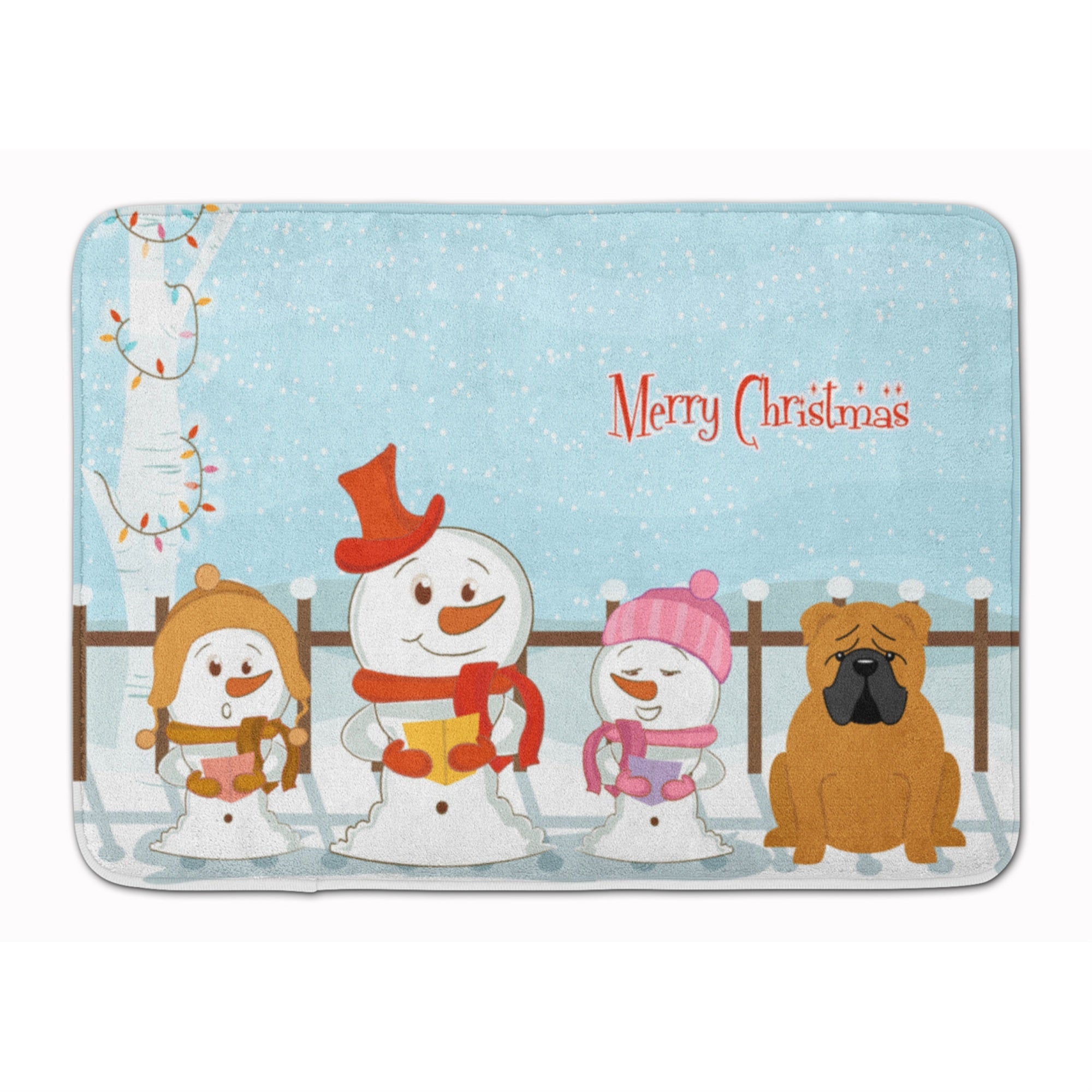 'Caroline'S Treasures Merry Christmas English Bulldog Red Floor Mat, 19'''' X 27'''', Multicolor''