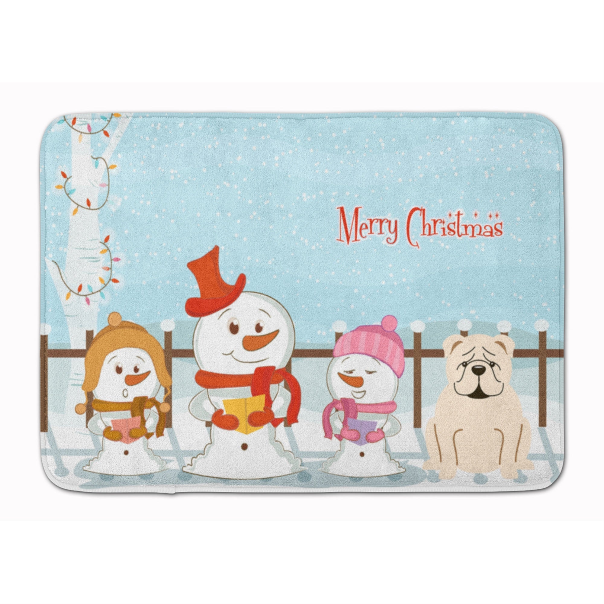'Caroline'S Treasures Merry Christmas English Bulldog White Floor Mat, 19'''' X 27'''', Multicolor''
