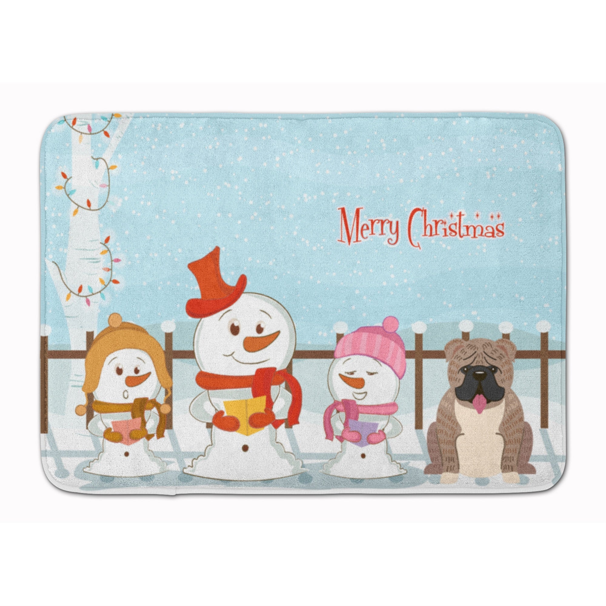 'Caroline'S Treasures Christmas English Bulldog Grey Brindle Floor Mat, 19'''' X 27'''', Multicolor''
