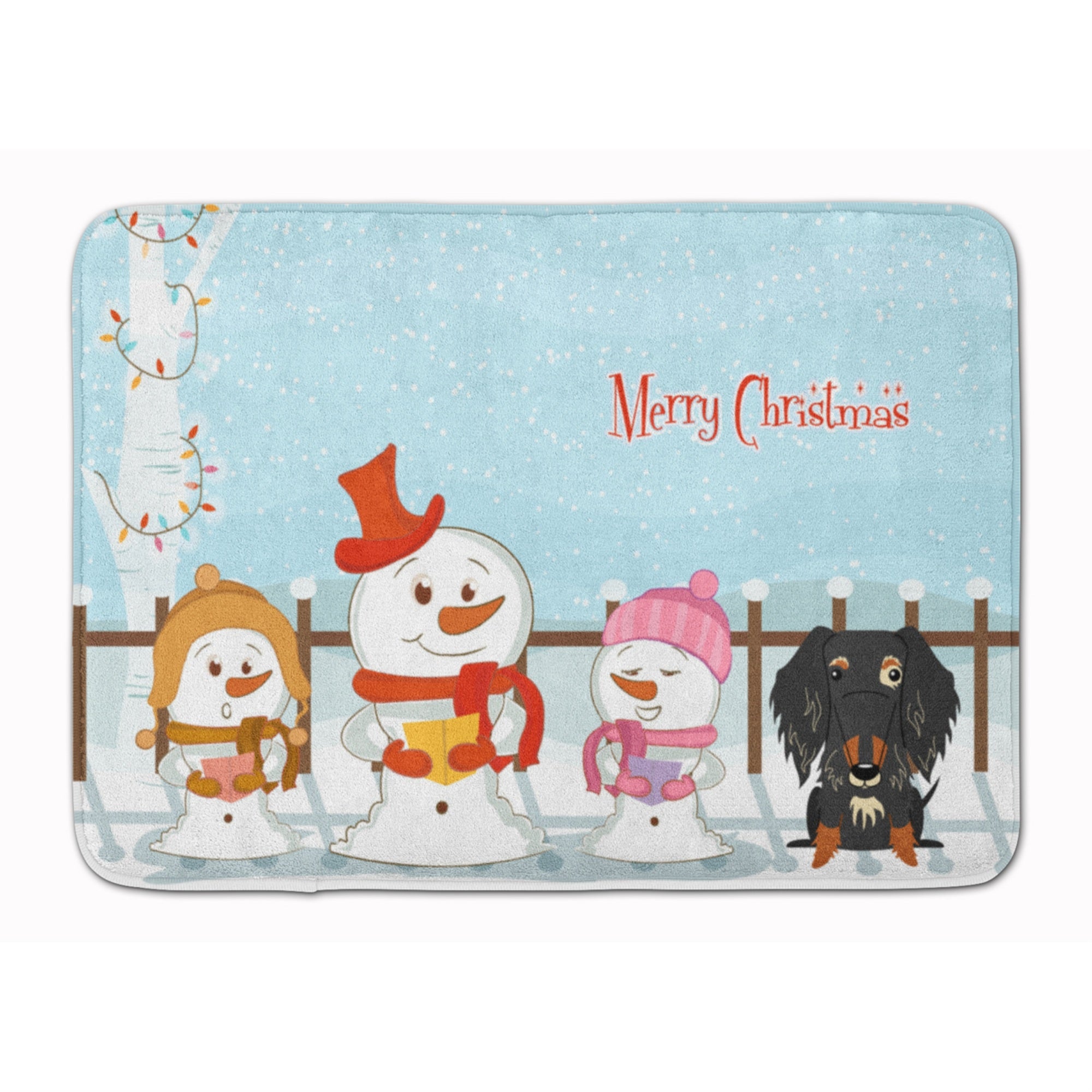 'Caroline'S Treasures Christmas Wire Haired Dachshund Dapple Floor Mat, 19'''' X 27'''', Multicolor''