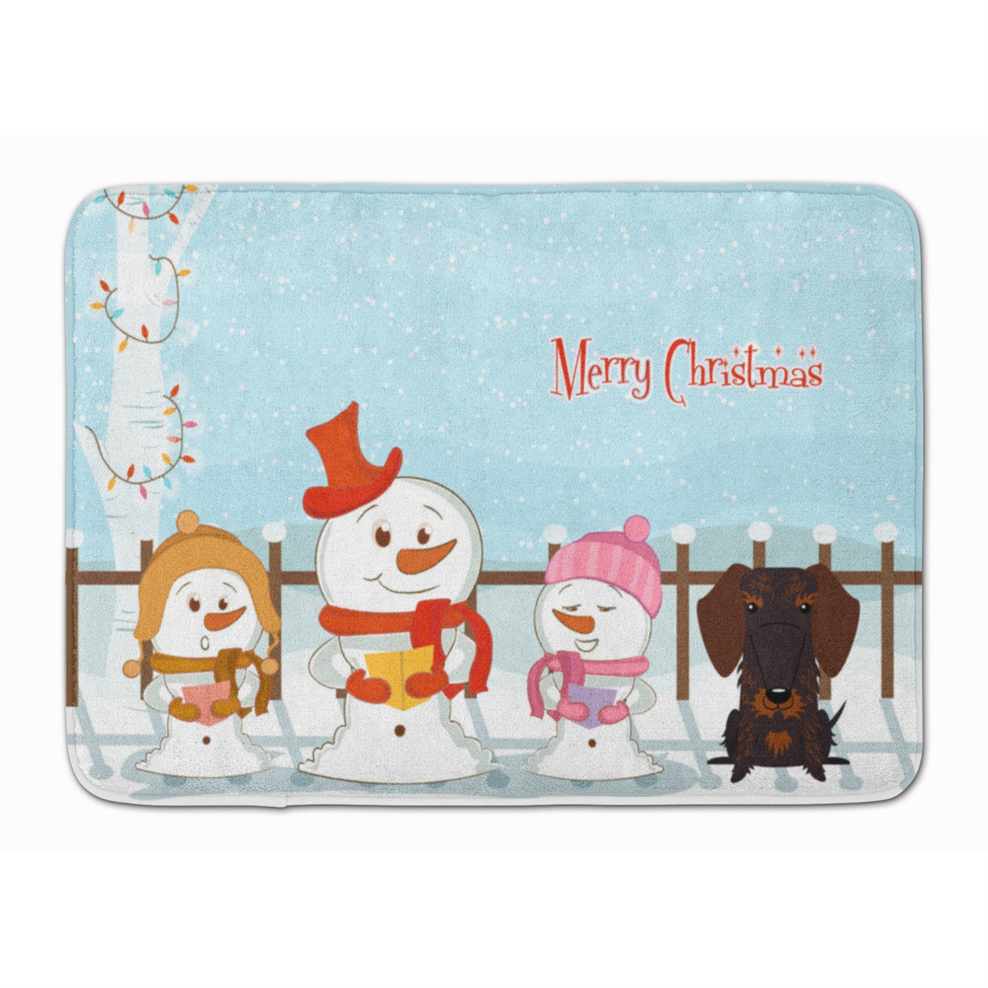 'Caroline'S Treasures Christmas Wire Hair Dachshund Chocolate Floor Mat, 19'''' X 27'''', Multicolor''