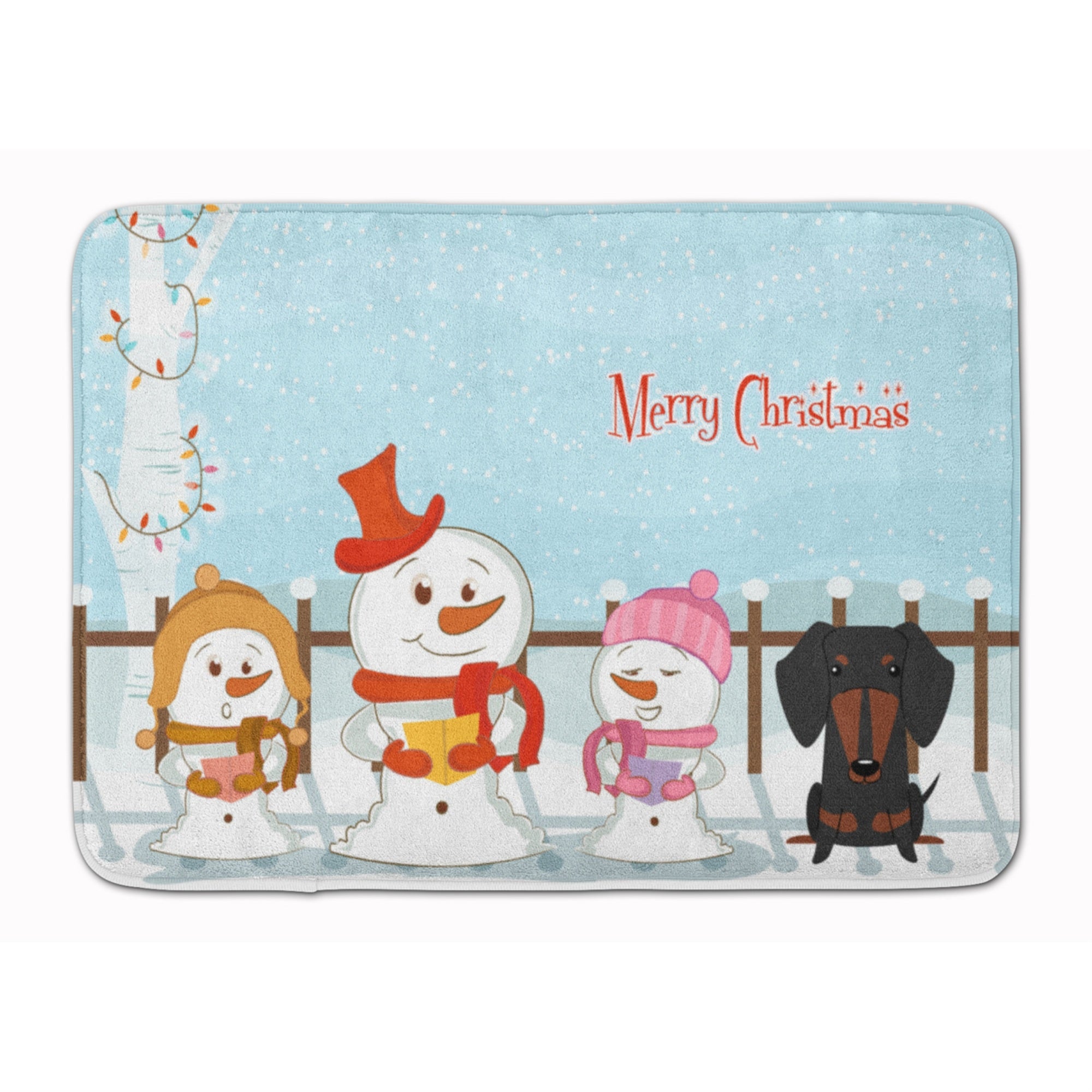 'Caroline'S Treasures Merry Christmas Dachshund Black Tan Floor Mat, 19'''' X 27'''', Multicolor''