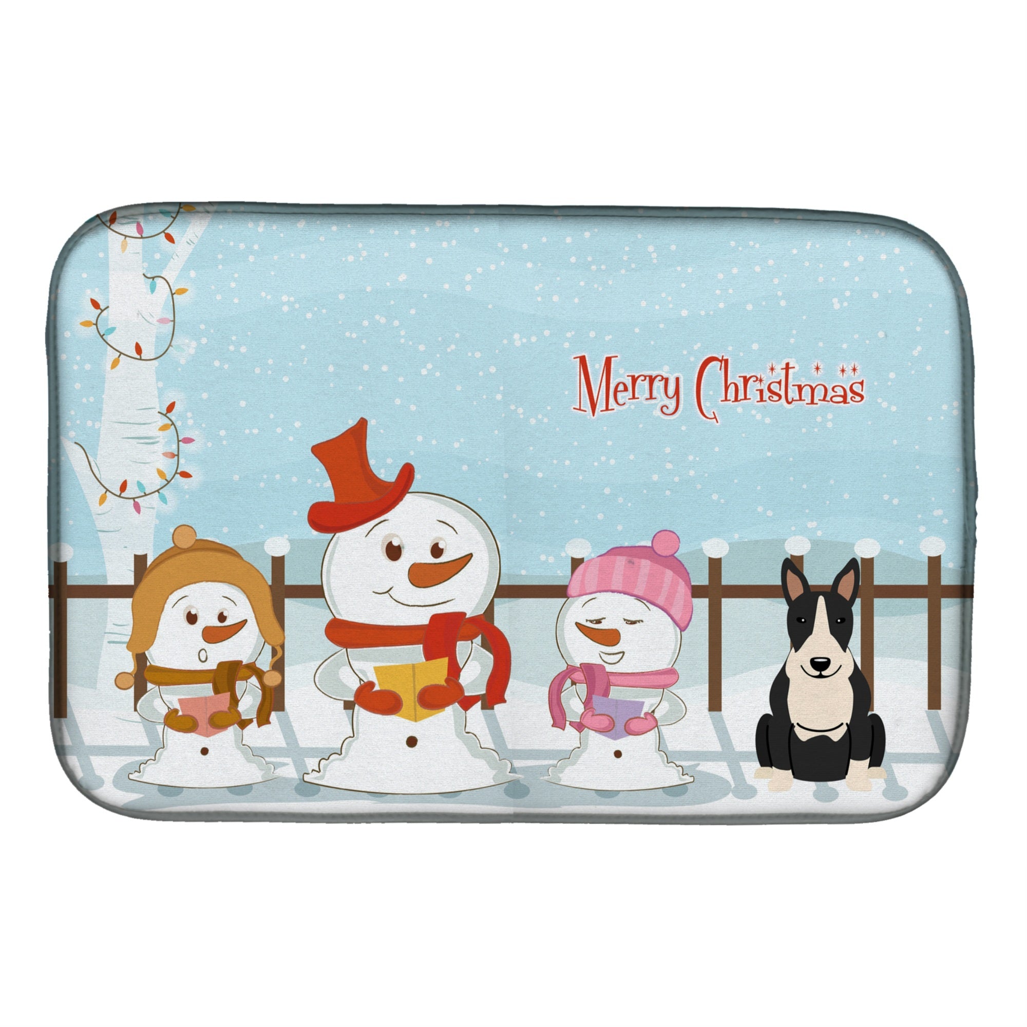 'Caroline'S Treasures Merry Christmas Carolers Bull Terrier Dish Drying Mat, 14'''' X 21''''''