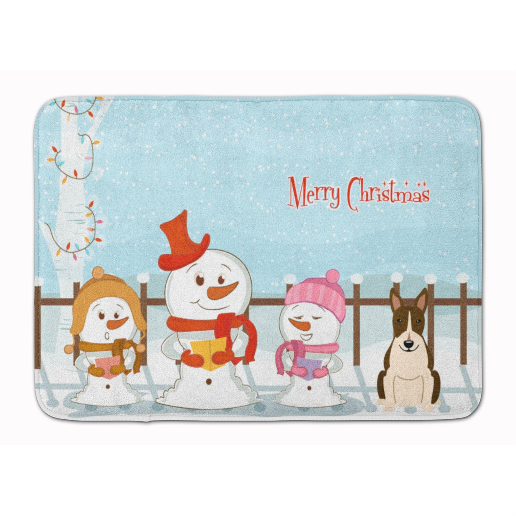 'Caroline'S Treasures Christmas Bull Terrier Dark Brindle Floor Mat, 19'''' X 27'''', Multicolor''