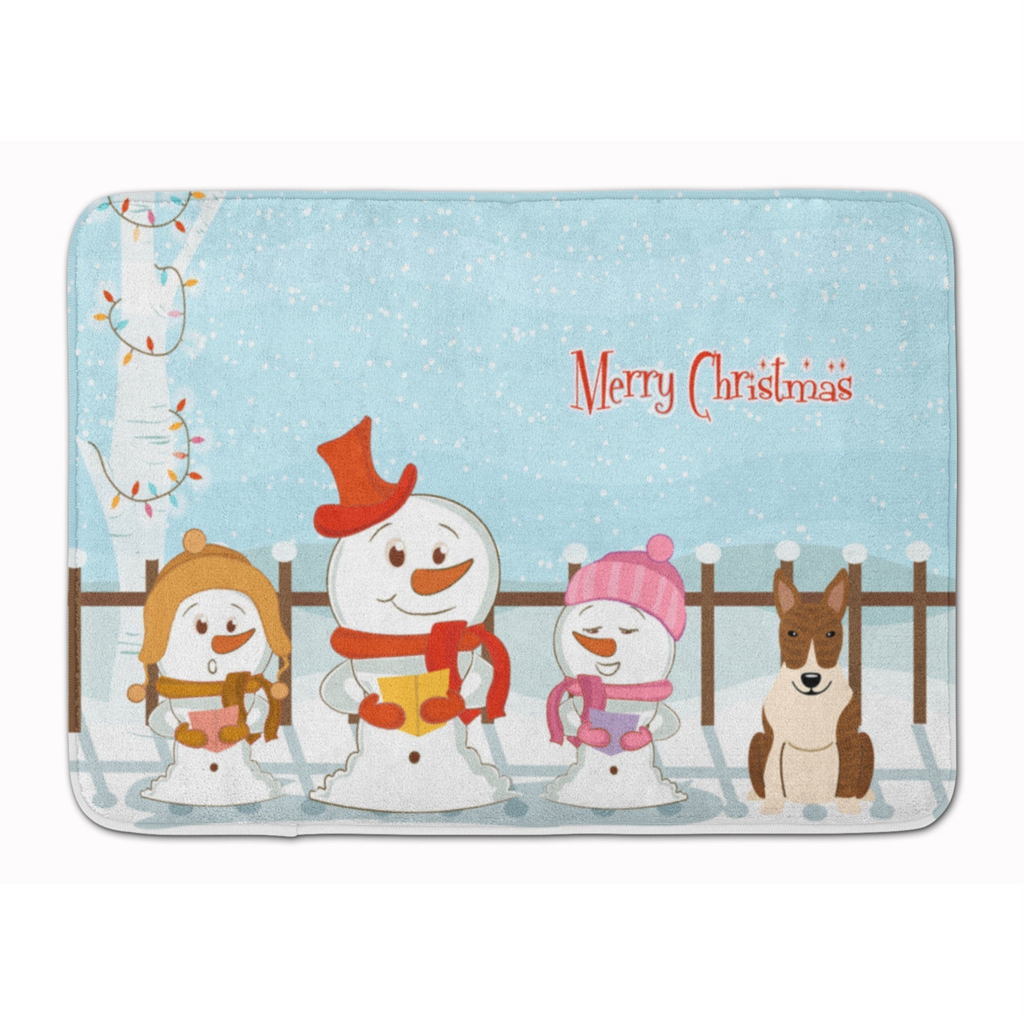 'Caroline'S Treasures Merry Christmas Bull Terrier Brindle Floor Mat, 19'''' X 27'''', Multicolor''