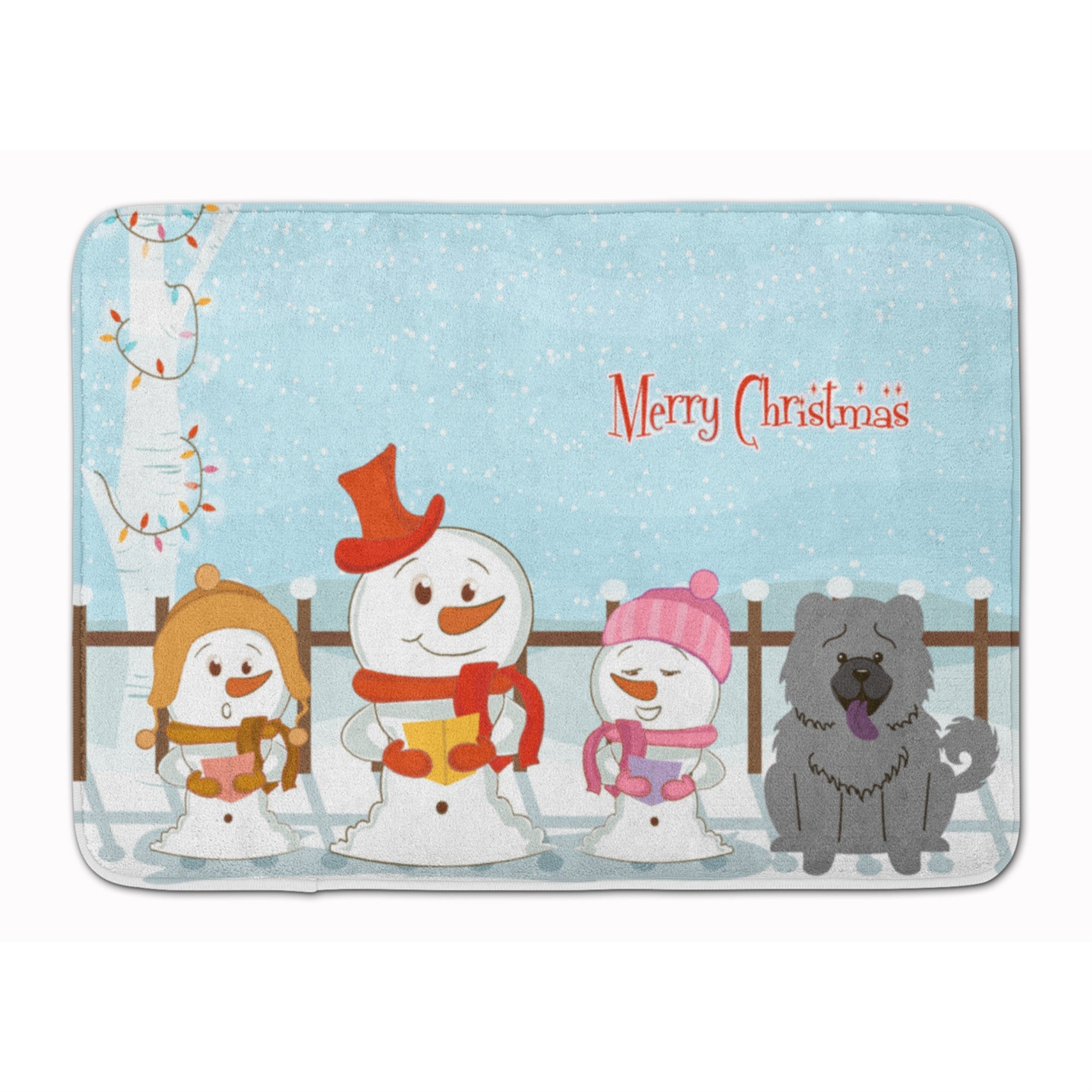 'Caroline'S Treasures Merry Christmas Carolers Chow Blue Floor Mat, 19'''' X 27'''', Multicolor''
