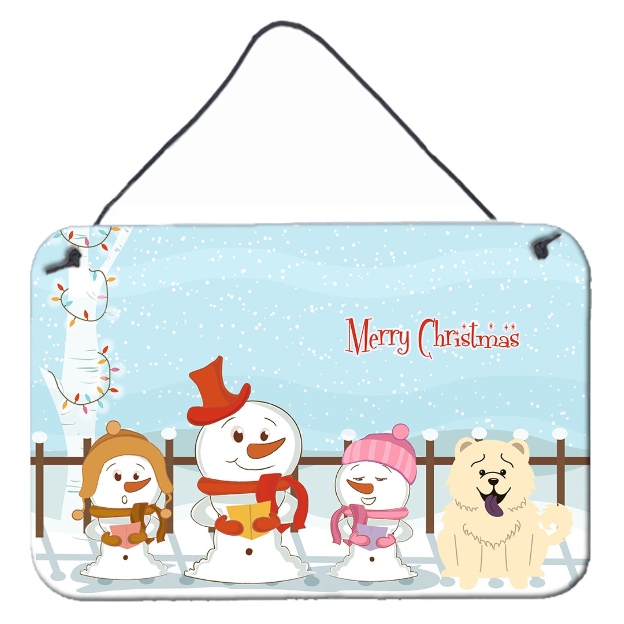 'Caroline'S Treasures Merry Christmas Carolers Chow White Wall Or Door Hanging Prints Bb2471Ds812, 8'''' X 12'''', Multicolor''