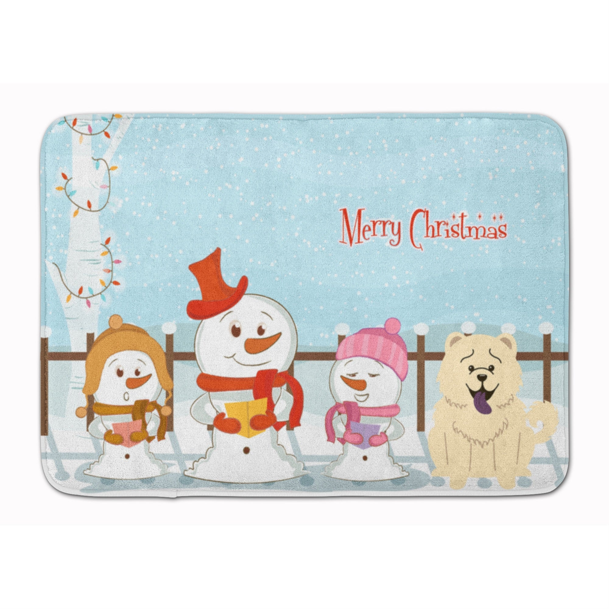 'Caroline'S Treasures Merry Christmas Chow White Floor Mat, 19'''' X 27'''', Multicolor''