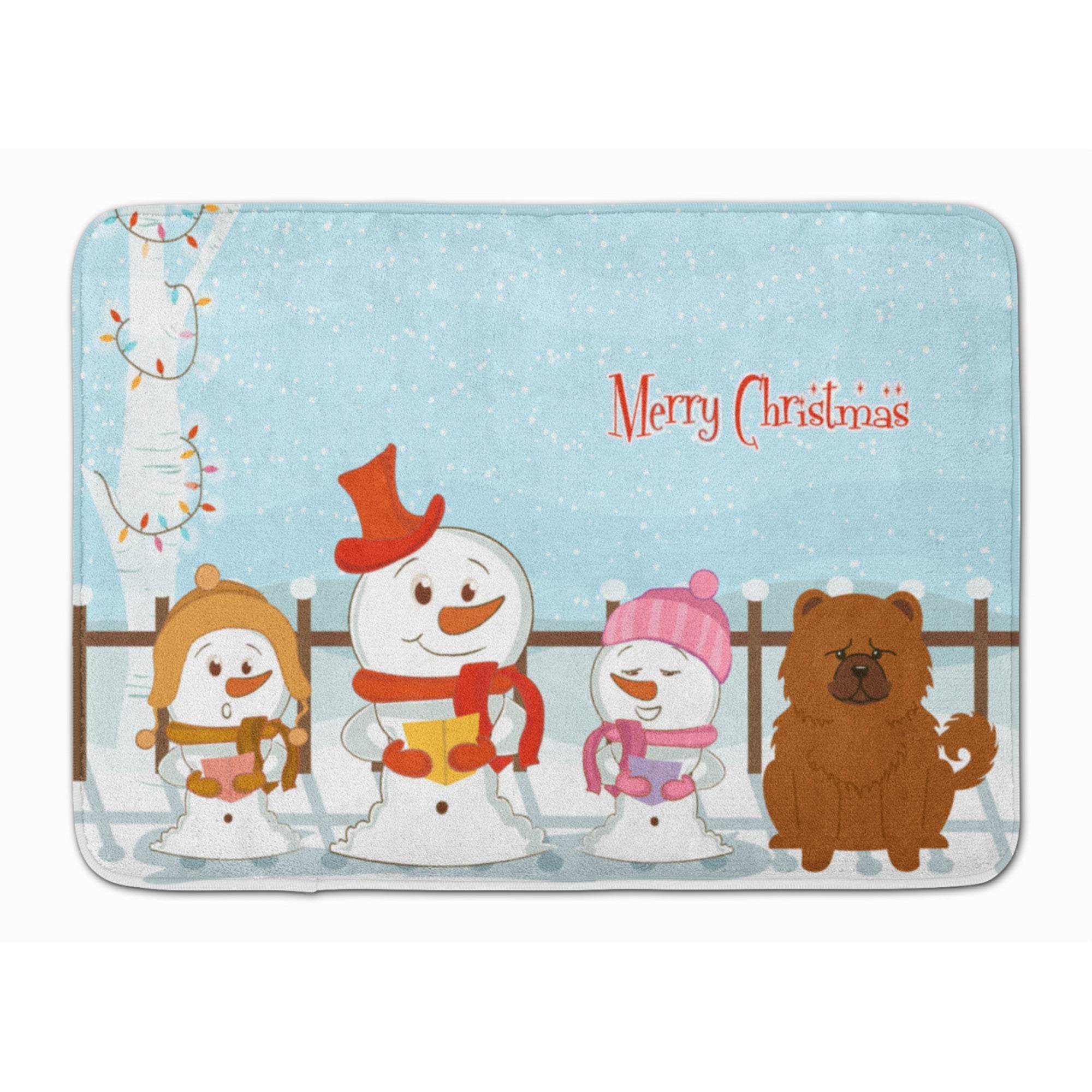 'Caroline'S Treasures Merry Christmas Carolers Chow Red Floor Mat, 19'''' X 27'''', Multicolor''