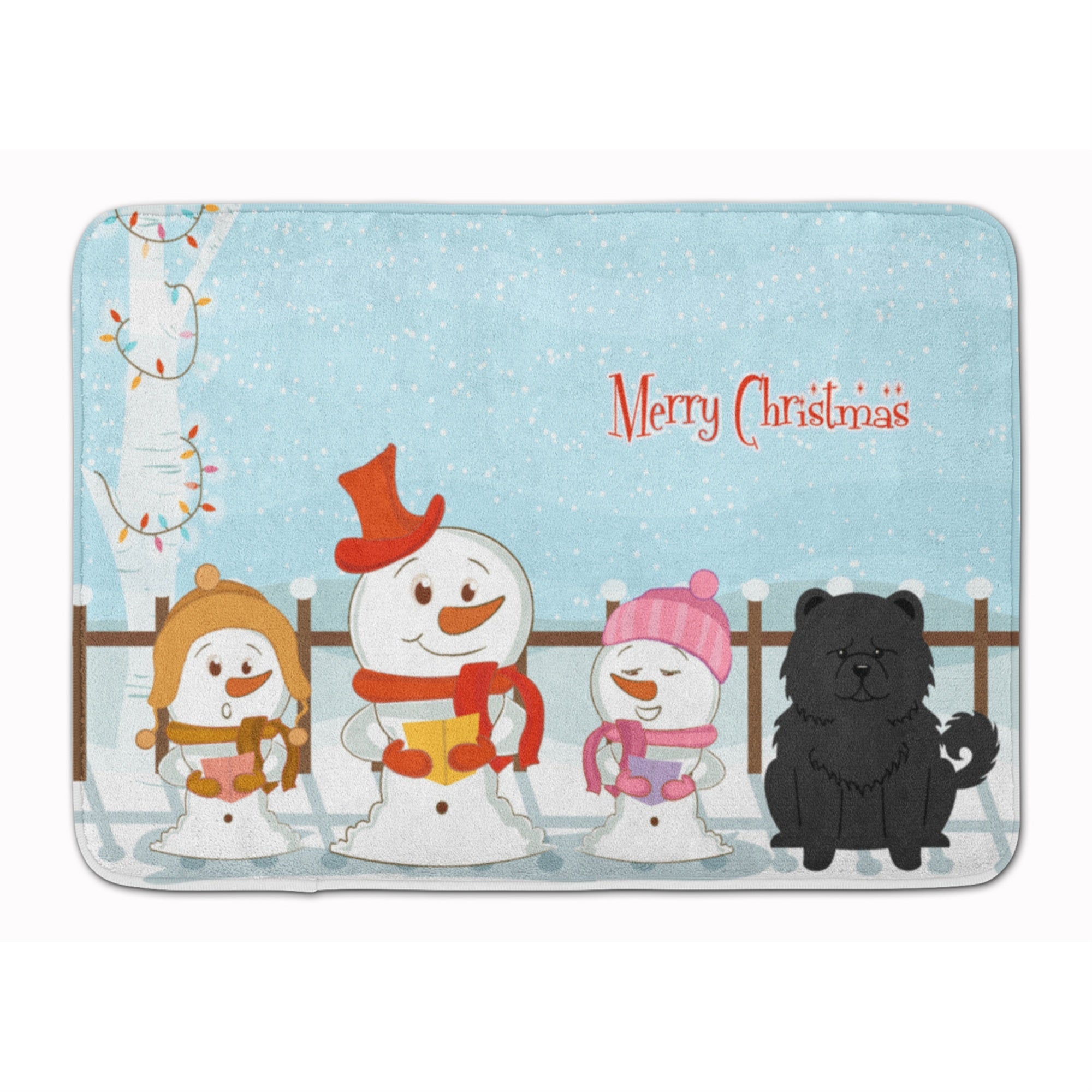 'Caroline'S Treasures Merry Christmas Chow Black Floor Mat, 19'''' X 27'''', Multicolor''