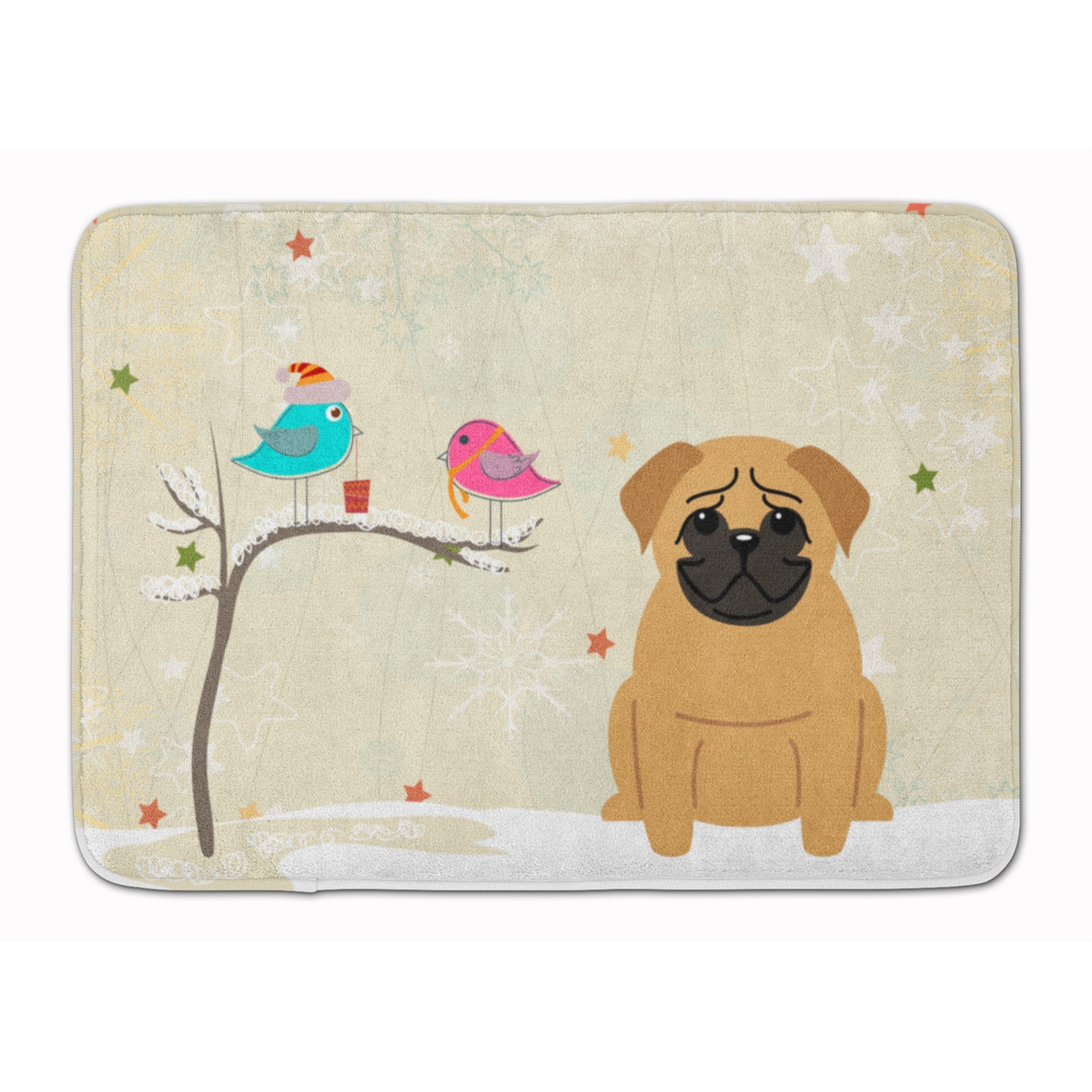 'Caroline'S Treasures Christmas Presents Friends Pug Brown Floor Mat, 19'''' X 27'''', Multicolor''