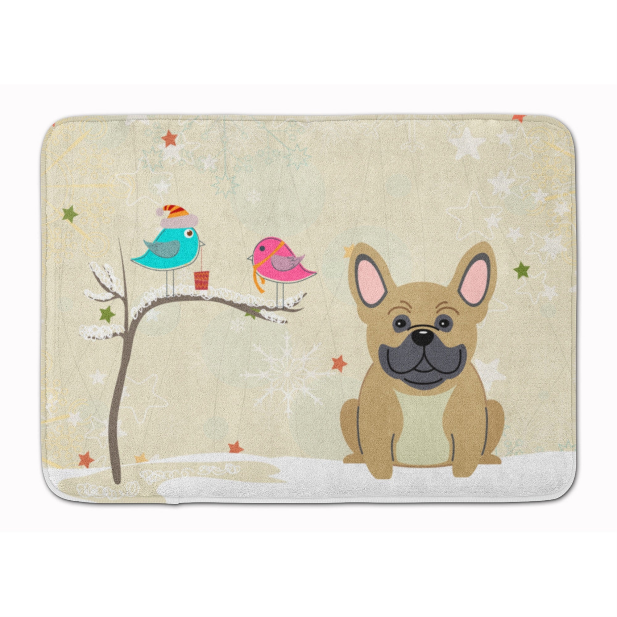 'Caroline'S Treasures Christmas French Bulldog Cream Floor Mat, 19'''' X 27'''', Multicolor''