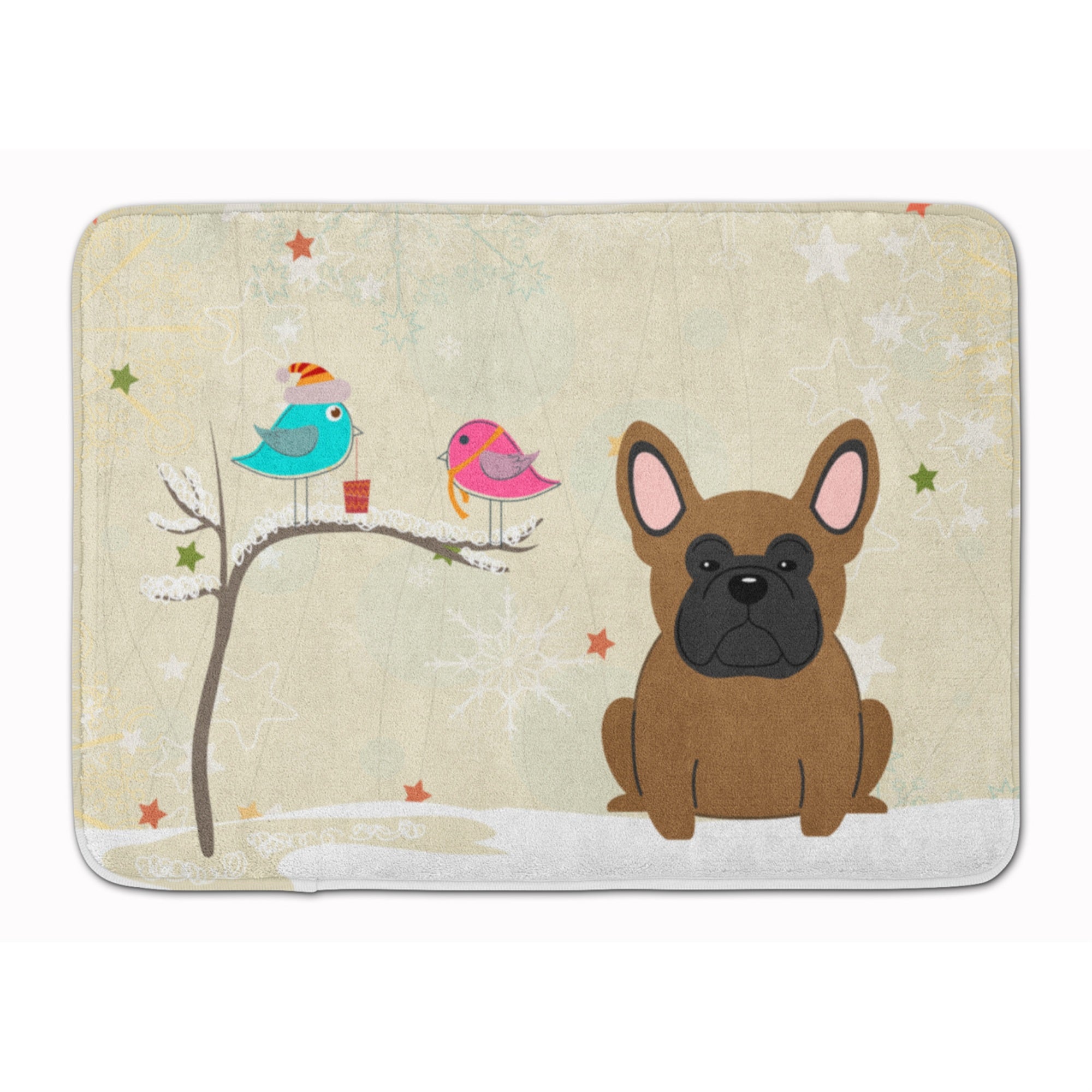 'Caroline'S Treasures Christmas French Bulldog Brown Floor Mat, 19'''' X 27'''', Multicolor''