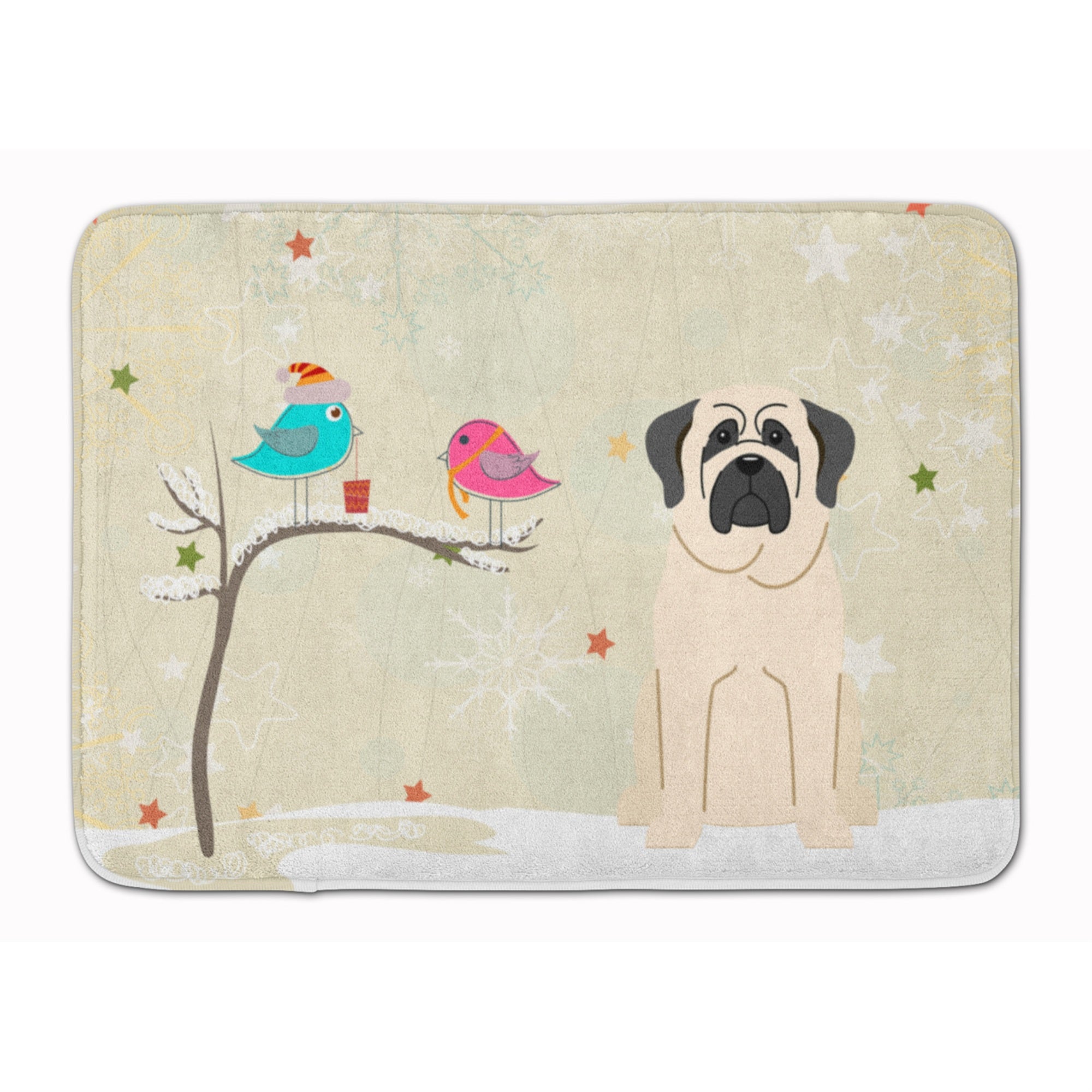 'Caroline'S Treasures Christmas Presents Friend Mastiff White Floor Mat, 19'''' X 27'''', Multicolor''