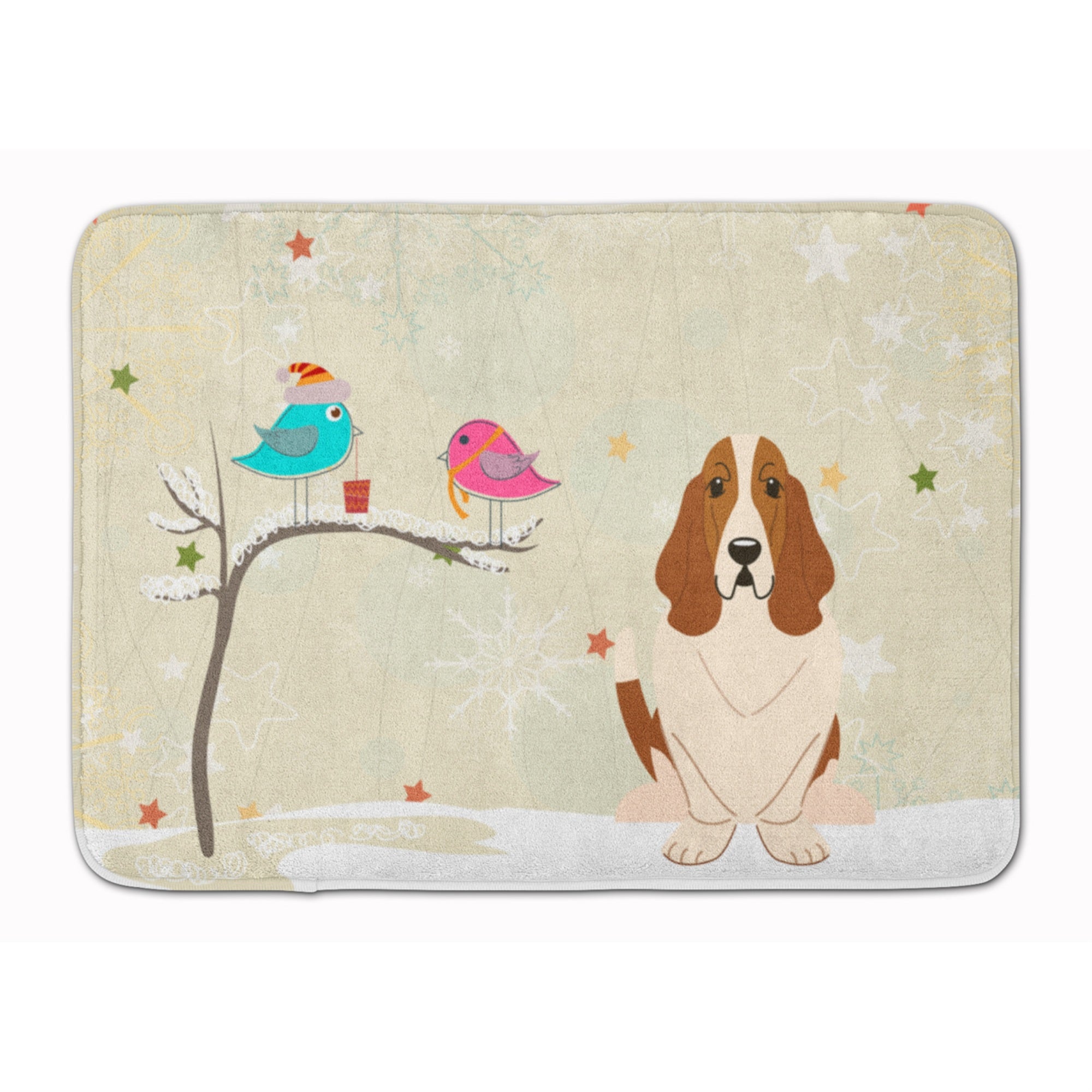 'Caroline'S Treasures Christmas Presents Friends Basset Hound Floor Mat, 19'''' X 27'''', Multicolor''