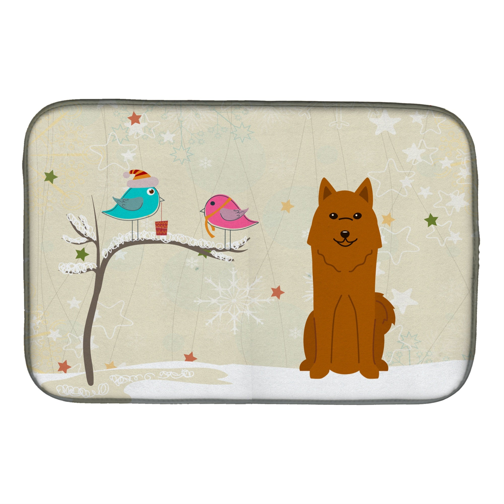 'Caroline'S Treasures Christmas Presents Between Friends Karelian Bear Dog Dish Drying Mat, 14'''' X 21''''''