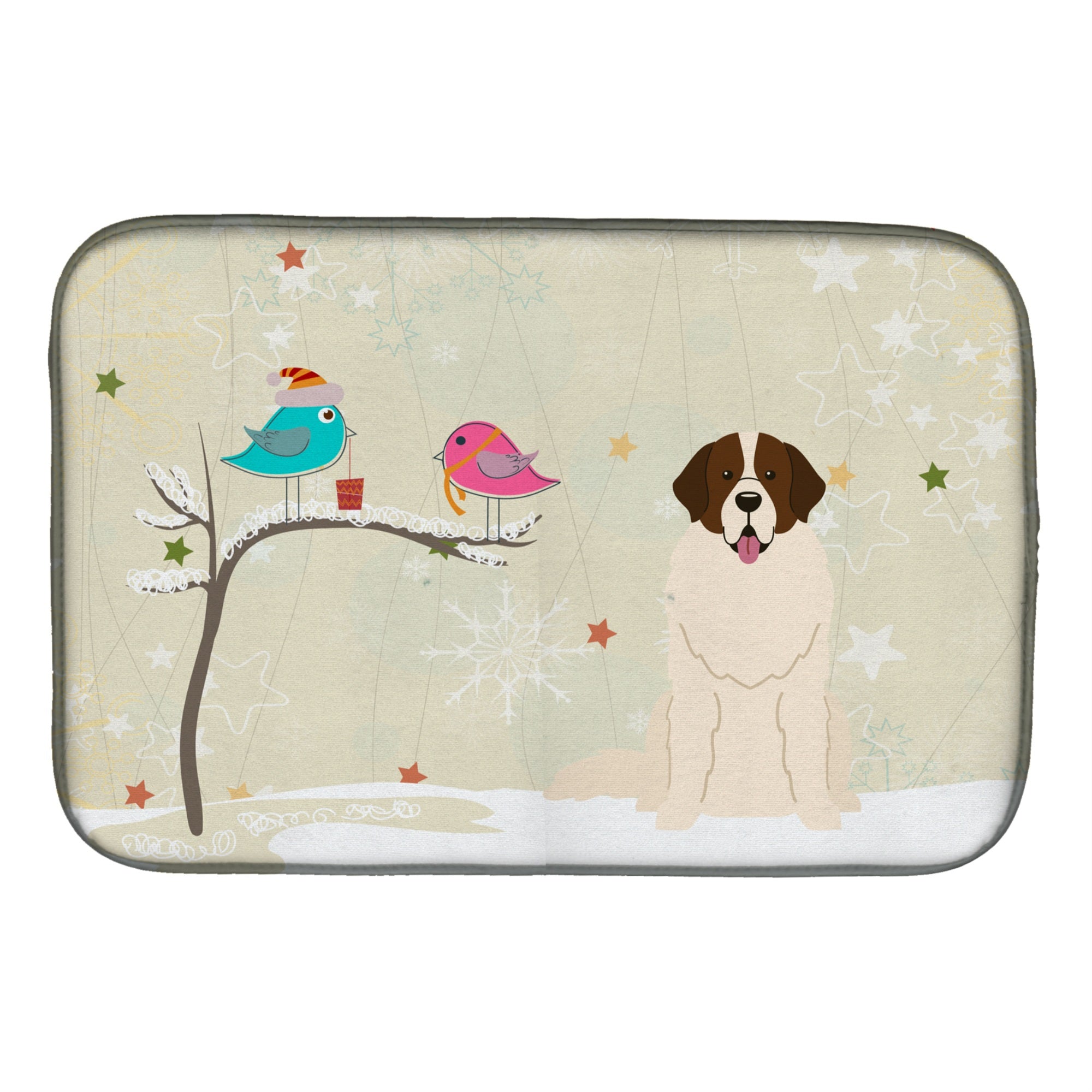 'Caroline'S Treasures Christmas Presents Between Friends Moscow Watchdog Dish Drying Mat, 14'''' X 21''''''