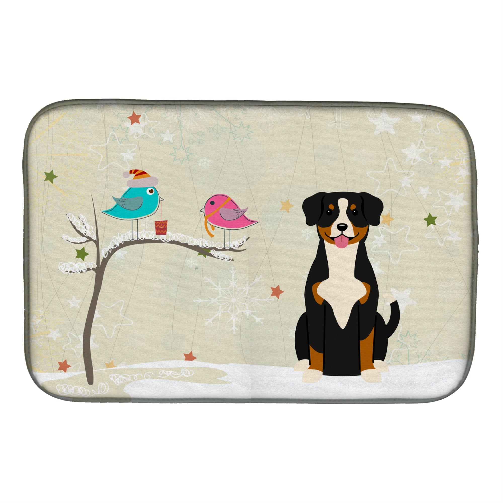 'Caroline'S Treasures Christmas Presents Between Friends Entlebucher Dish Drying Mat, 14'''' X 21''''''