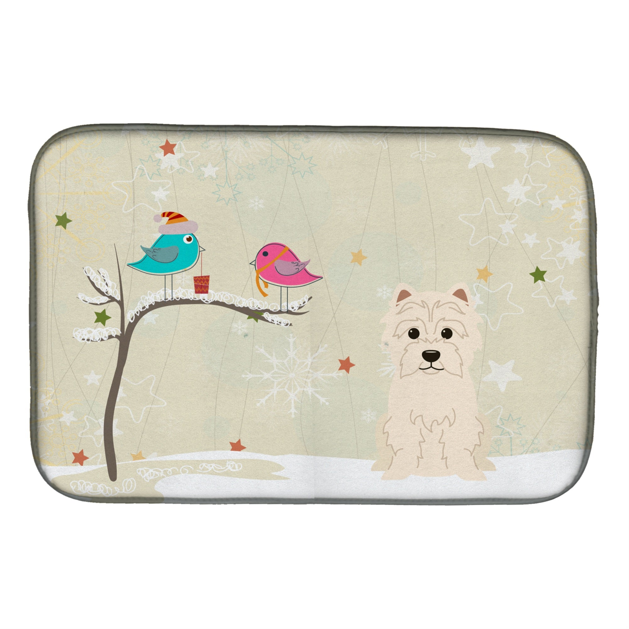 'Caroline'S Treasures Christmas Presents Between Friends Wes Tie Dish Drying Mat, 14'''' X 21''''''