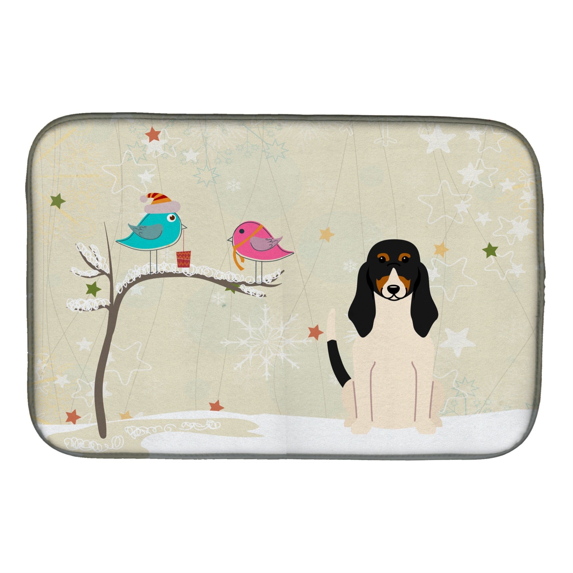 'Caroline'S Treasures Christmas Presents Between Friends Swiss Hound Dish Drying Mat, 14'''' X 21''''''