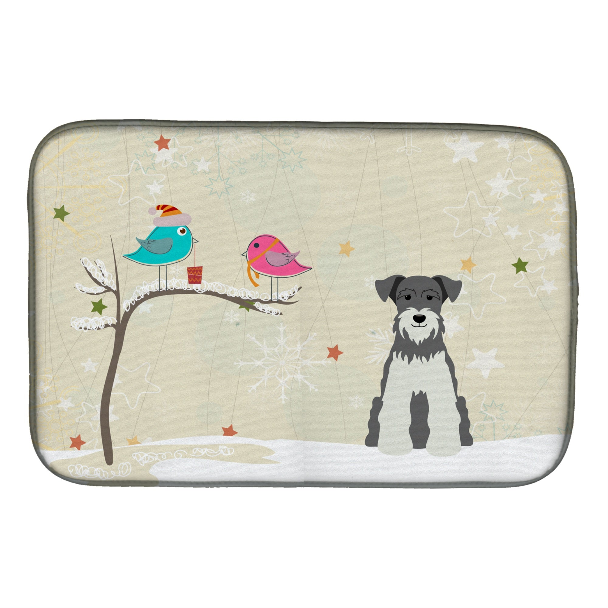 'Caroline'S Treasures Miniature Schnauzer Salt And Pepper Dish Drying Mat, 14'''' X 21'''', Christmas Presents''