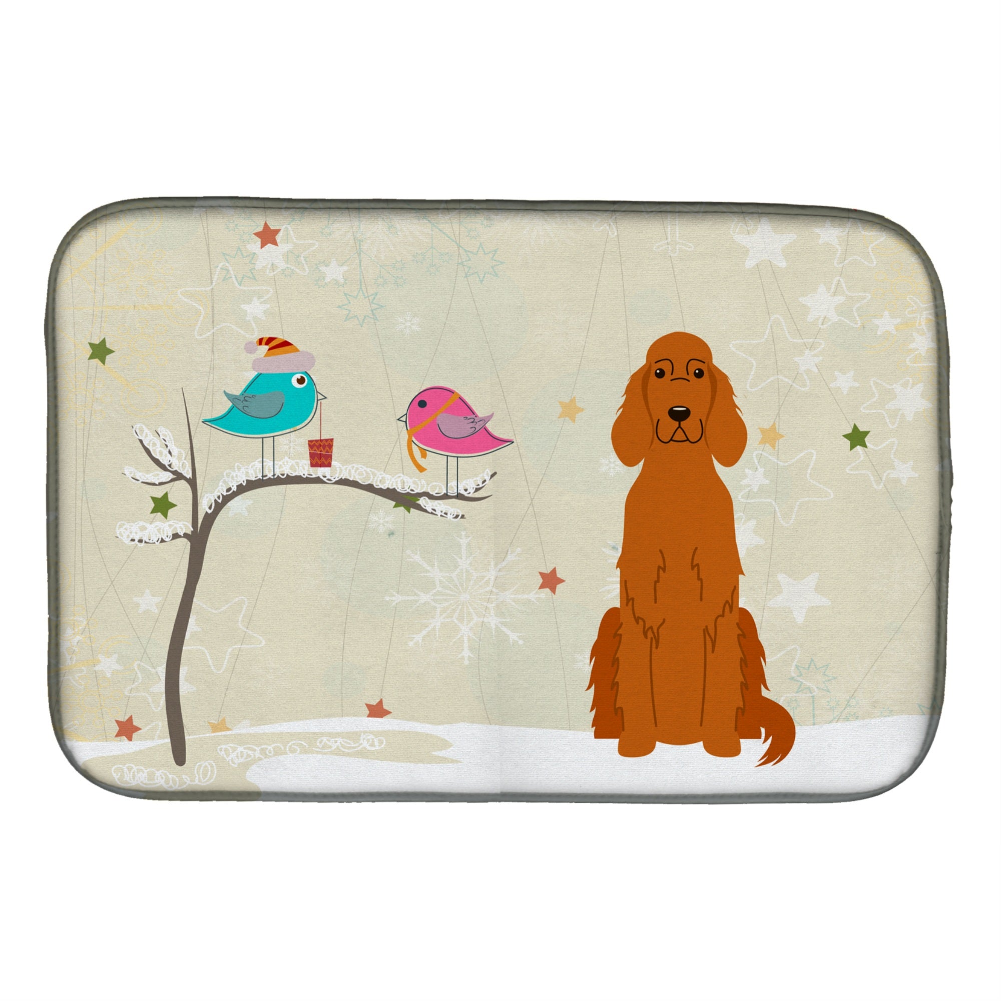 'Caroline'S Treasures Christmas Presents Between Friends Irish Setter Dish Drying Mat, 14'''' X 21''''''