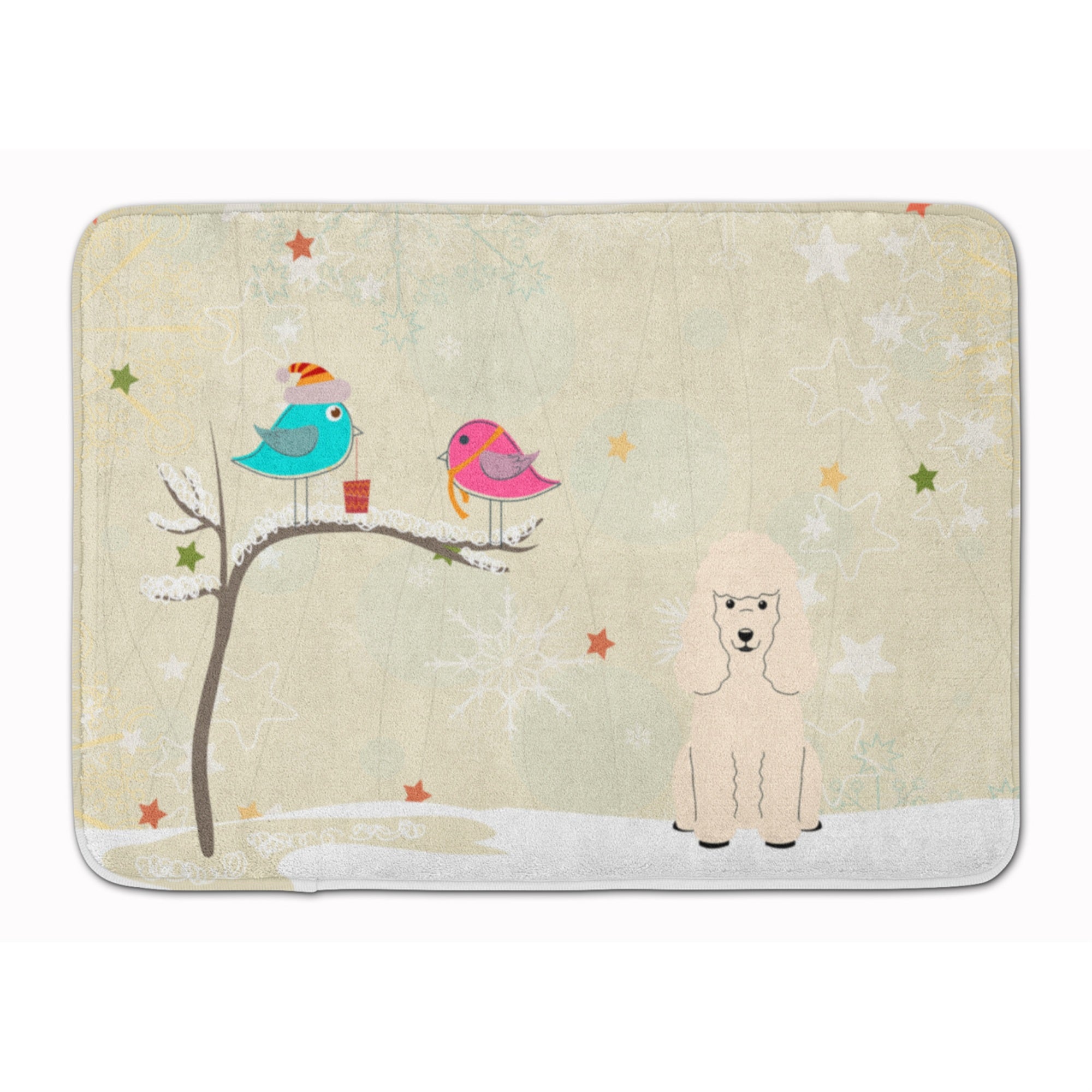'Caroline'S Treasures Christmas Presents Friends Poodle White Floor Mat, 19'''' X 27'''', Multicolor''
