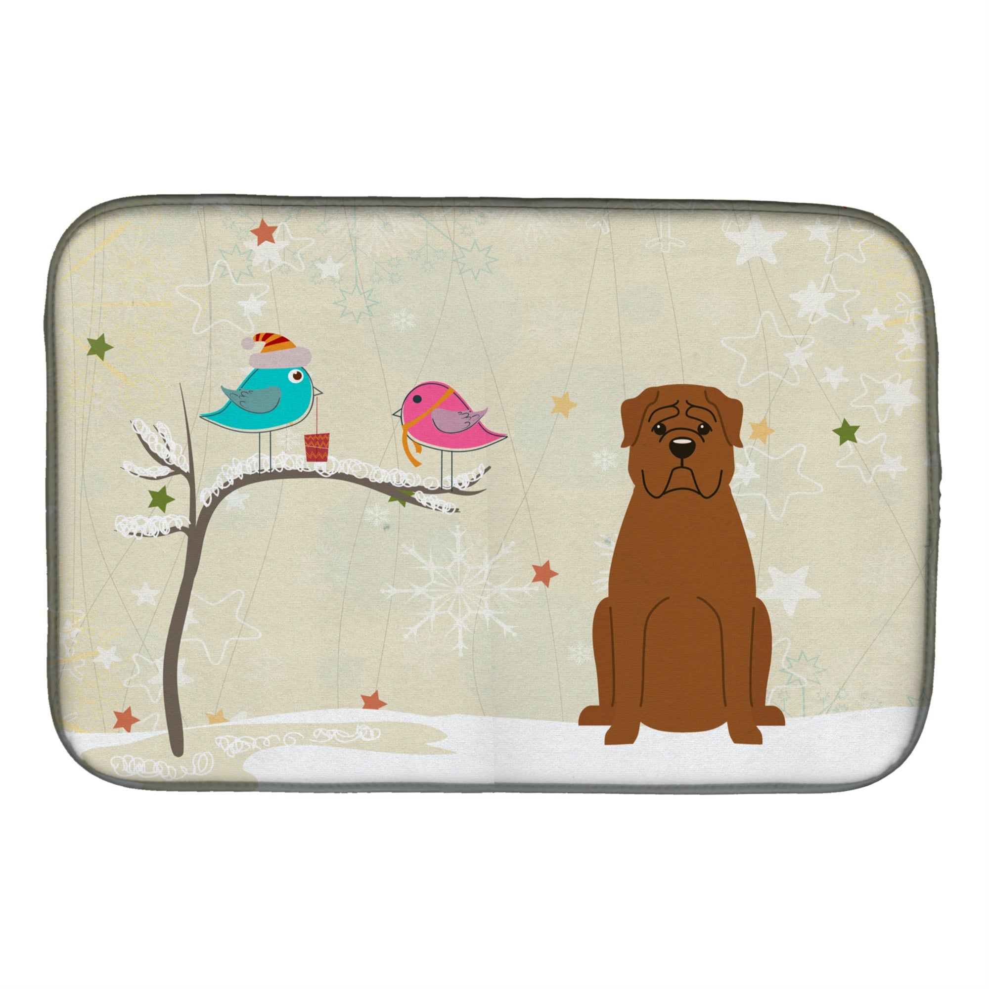 'Caroline'S Treasures Christmas Presents Between Friends Dogue De Bordeaux Dish Drying Mat, 14'''' X 21''''''