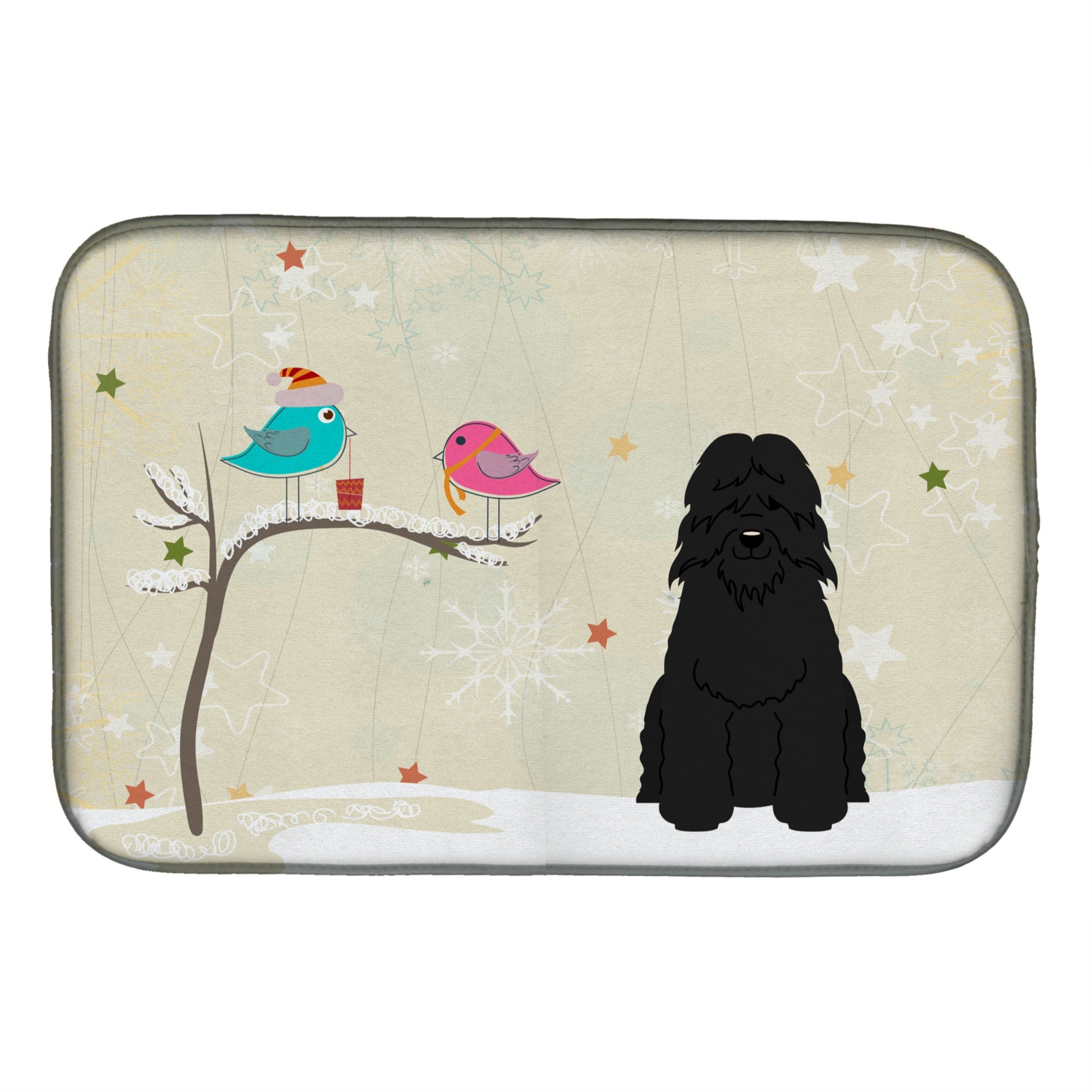 'Caroline'S Treasures Christmas Presents Between Friends Bouvier Des Flandres Dish Drying Mat, 14'''' X 21''''''