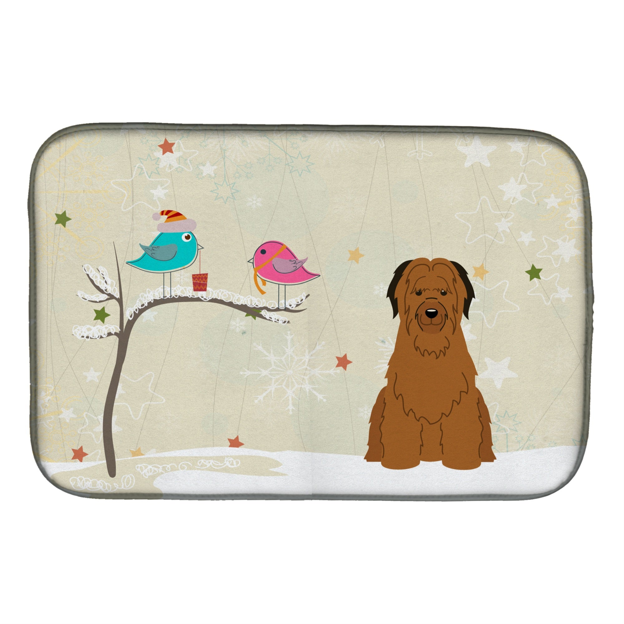 'Caroline'S Treasures Christmas Presents Between Friends Briar Brown Dish Drying Mat, 14 X 21''