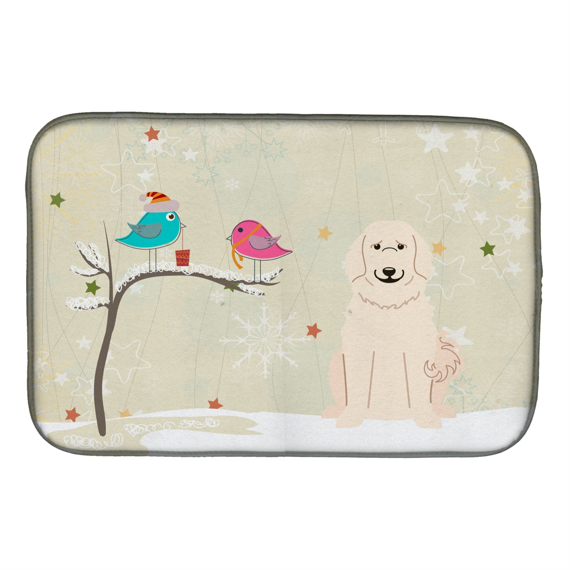 'Caroline'S Treasures Christmas Presents Between Friends Pyrenees Dish Drying Mat, 14'''' X 21''''''