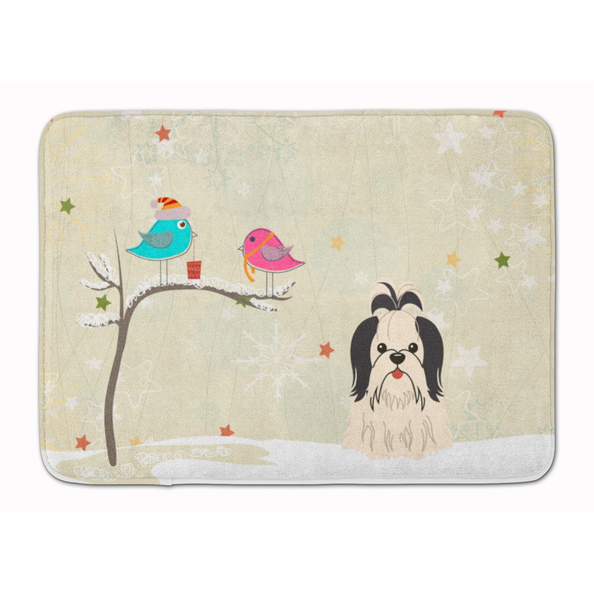 Carolines Treasures Christmas Presents Shih Tzu Black White Floor Mat, 19 x 27, Multicolor