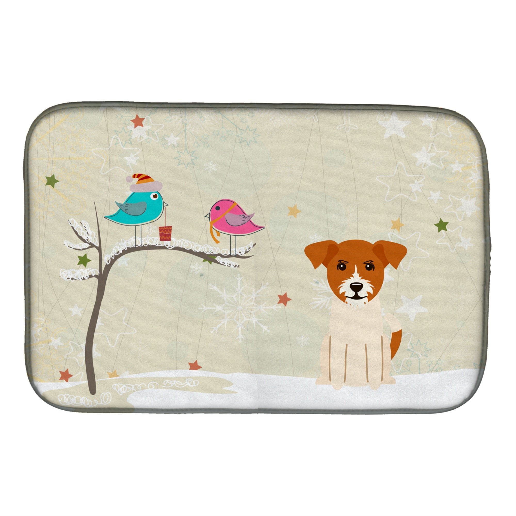 'Caroline'S Treasures Christmas Presents Between Friends Jack Russell Terrier Dish Drying Mat, 14 X 21''