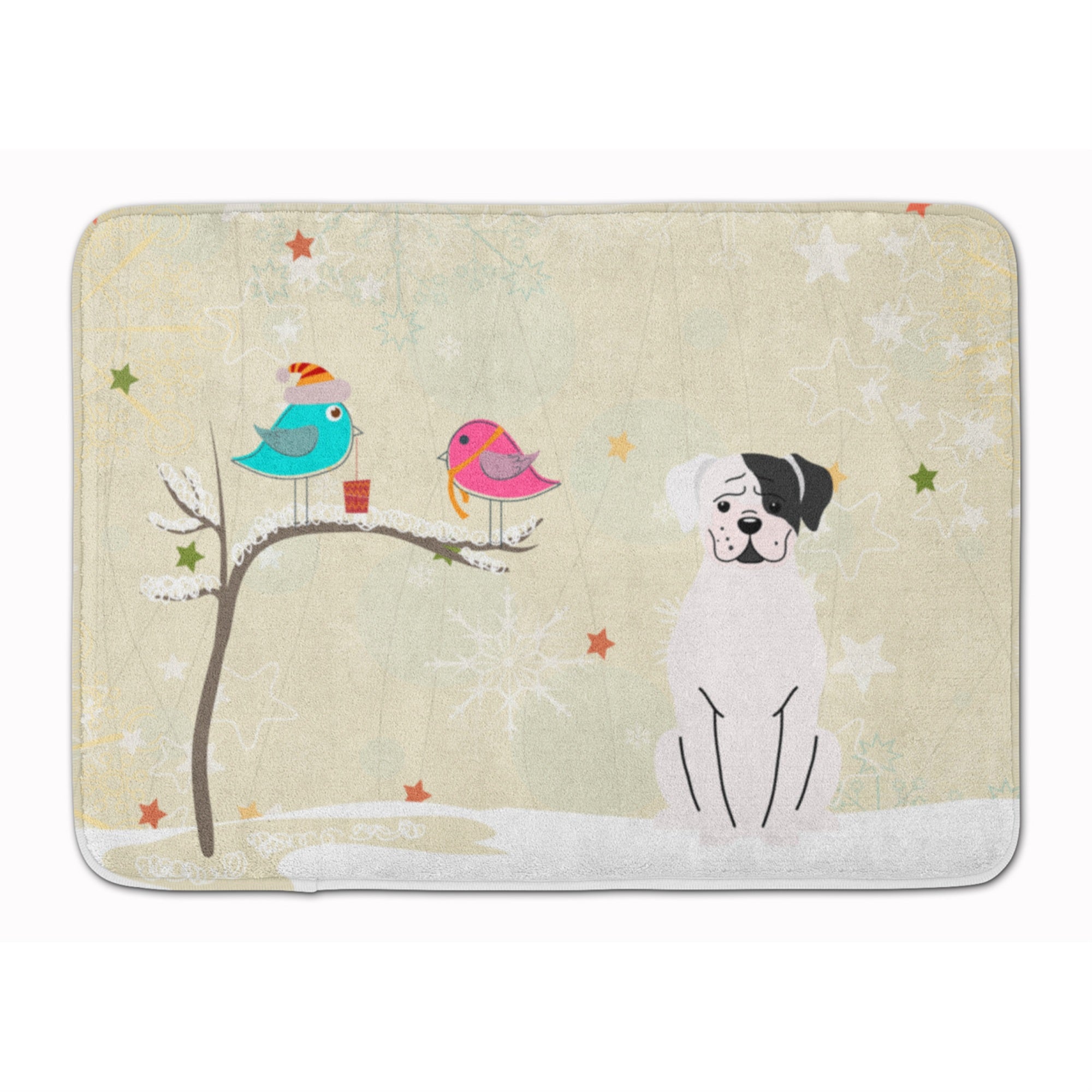 'Caroline'S Treasures Christmas Presents White Boxer Cooper Floor Mat, 19'''' X 27'''', Multicolor''