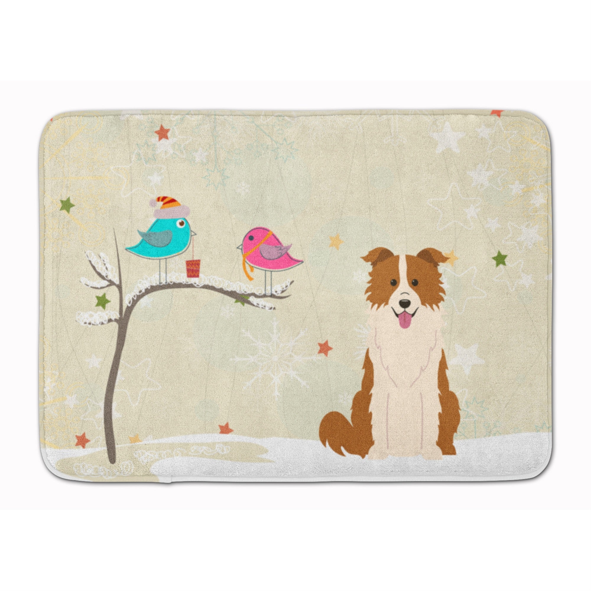'Caroline'S Treasures Christmas Border Collie Red White Floor Mat, 19'''' X 27'''', Multicolor''