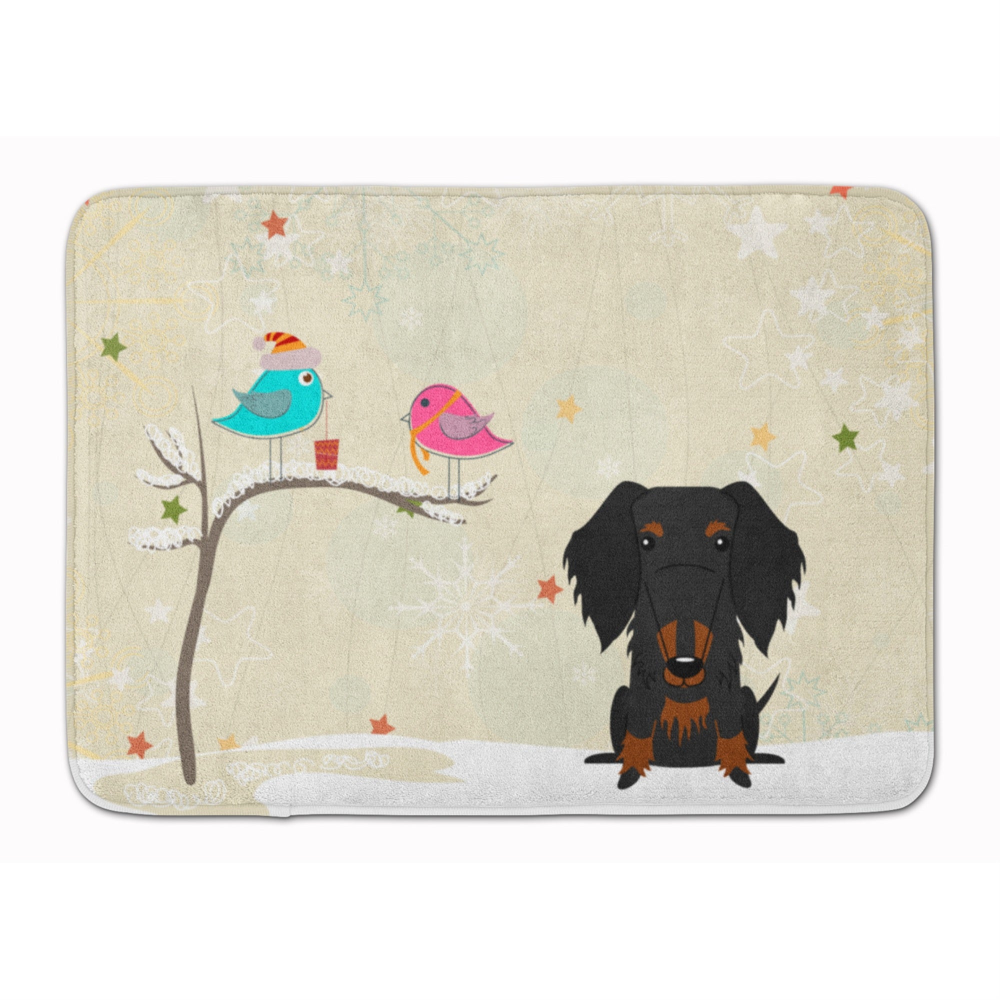 'Caroline'S Treasures Christmas Wire Hair Dachshund Black Tan Floor Mat, 19'''' X 27'''', Multicolor''