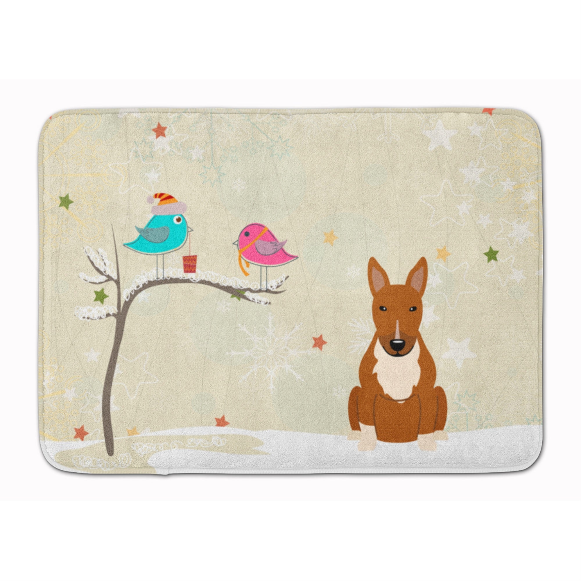 'Caroline'S Treasures Christmas Presents Bull Terrier Red Floor Mat, 19'''' X 27'''', Multicolor''